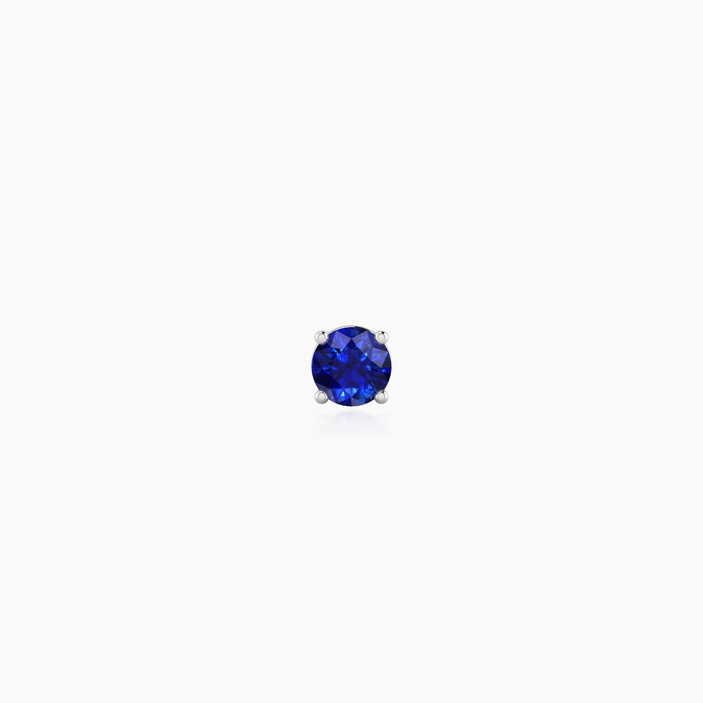 Nut | 18k White Gold 5 mm 3 mm Round Sapphire Nostril Piercing