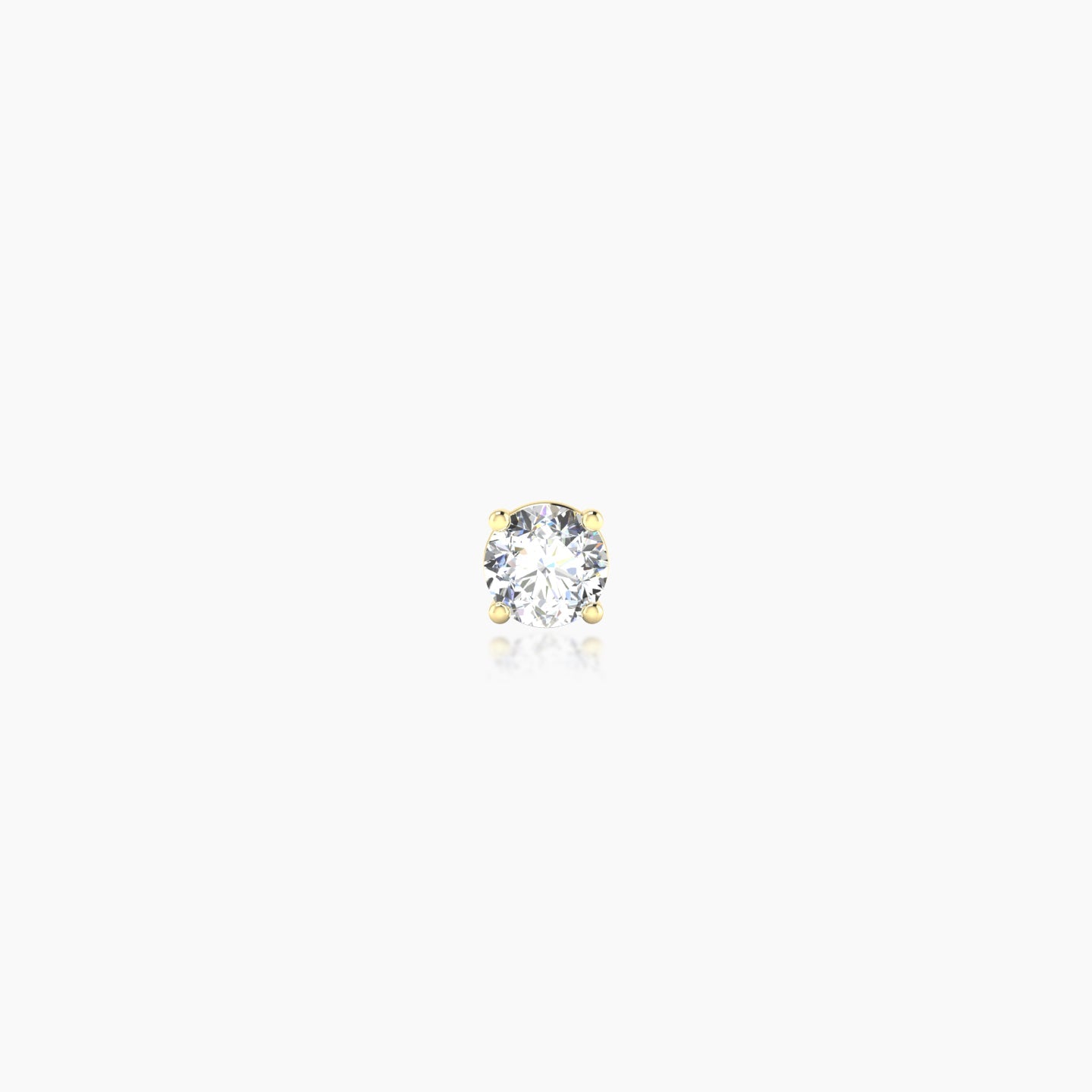 Nut | 18k Yellow Gold 3 mm 5 mm Round Diamond Nostril Piercing