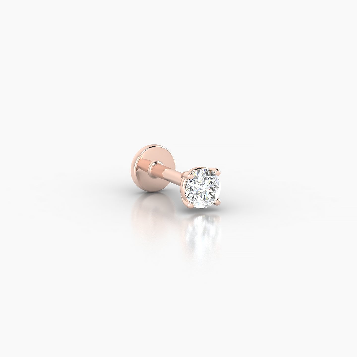 Nut | 18k Rose Gold 3 mm 5 mm Round Diamond Nostril Piercing