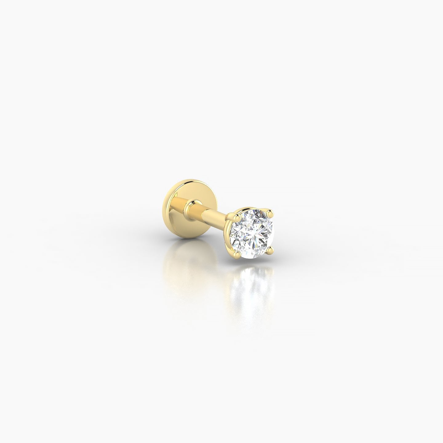 Nut | 18k Yellow Gold 3 mm 5 mm Round Diamond Nostril Piercing