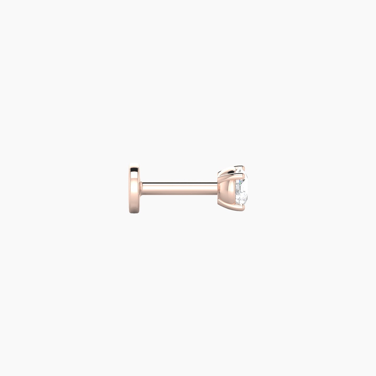 Nut | 18k Rose Gold 3 mm 5 mm Round Diamond Nostril Piercing