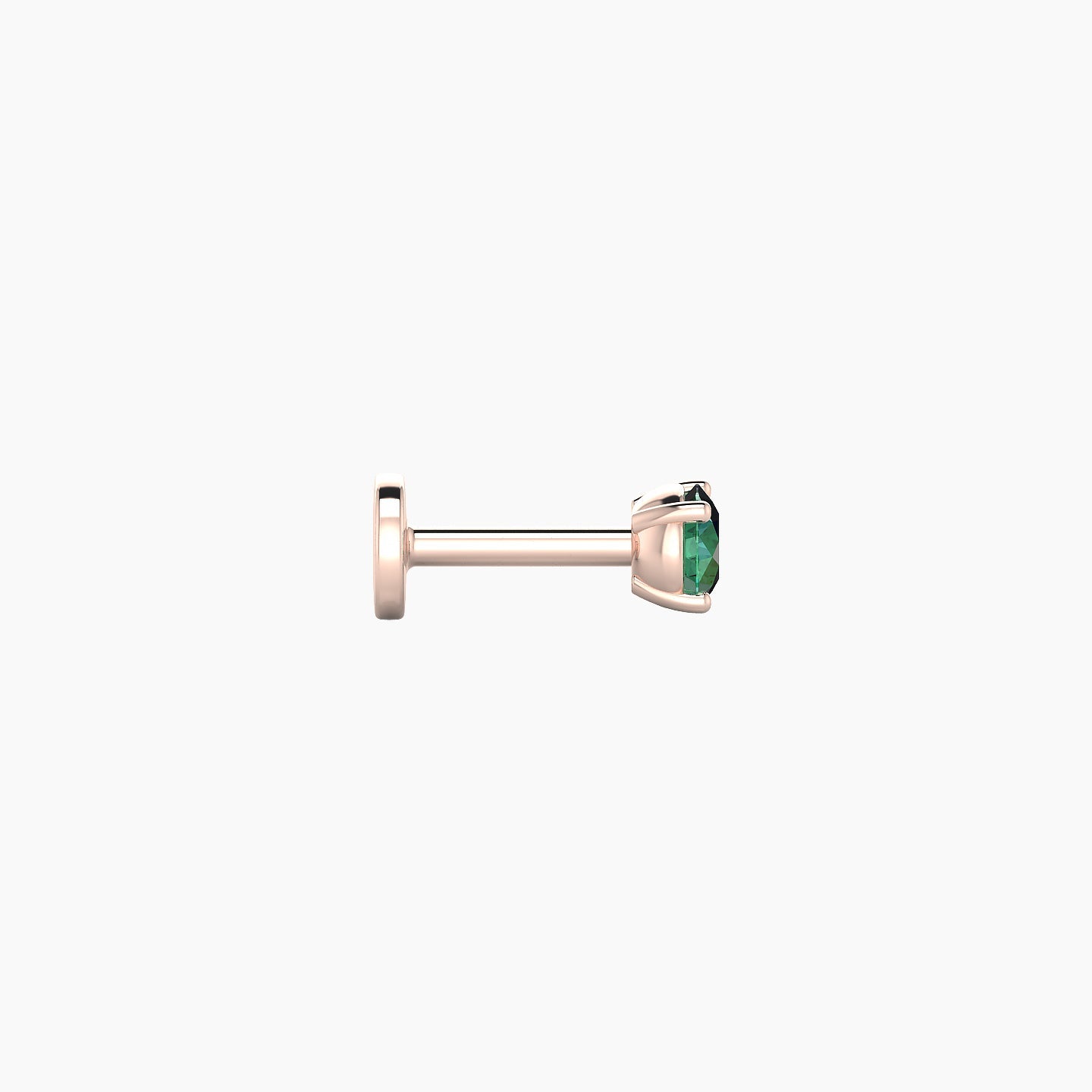 Nut | 18k Rose Gold 5 mm 3 mm Round Emerald Nostril Piercing