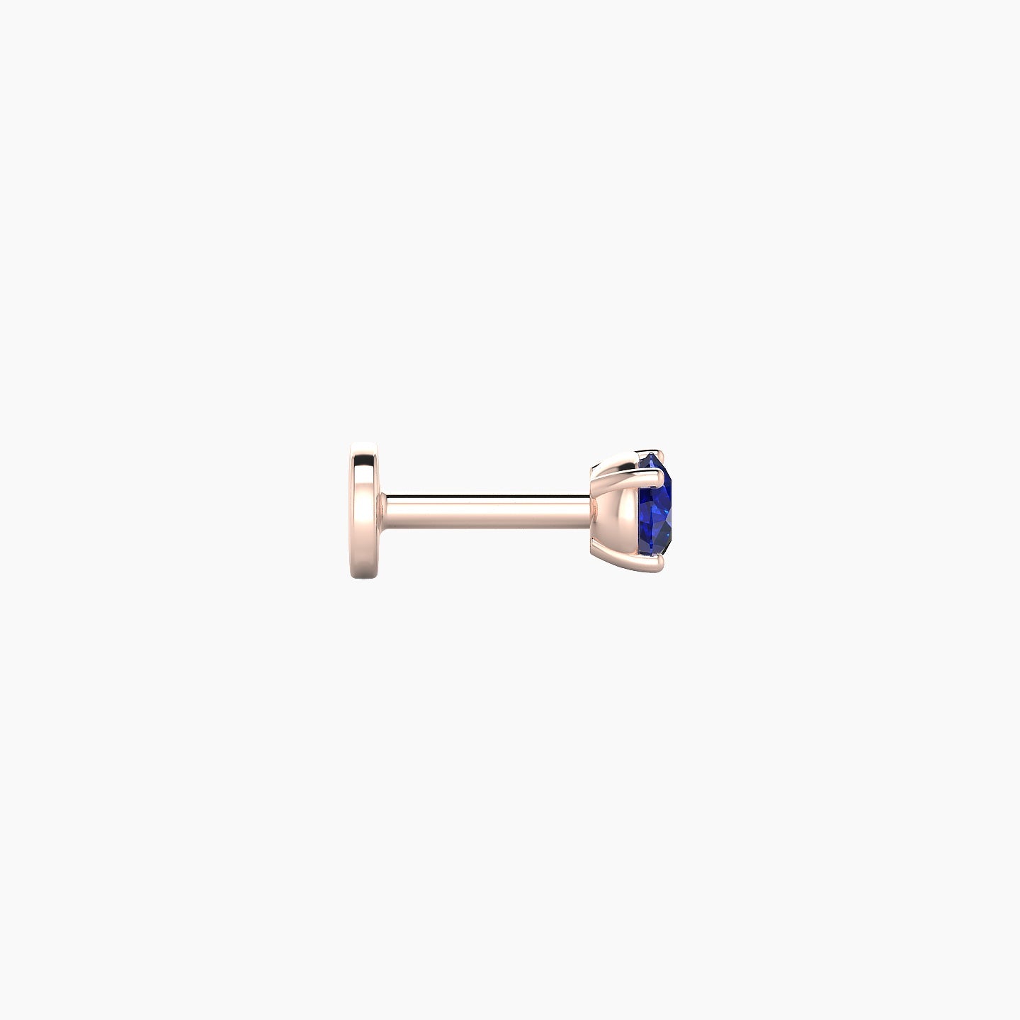 Nut | 18k Rose Gold 5 mm 3 mm Round Sapphire Nostril Piercing