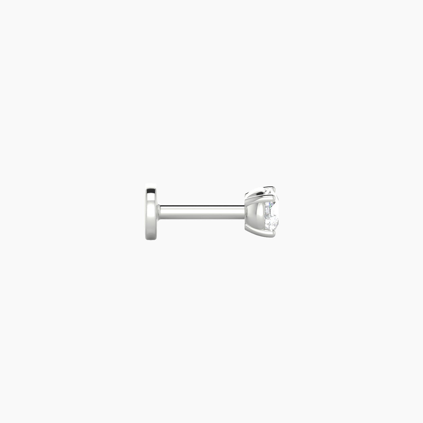 Nut | 18k White Gold 3 mm 5 mm Round Diamond Nostril Piercing