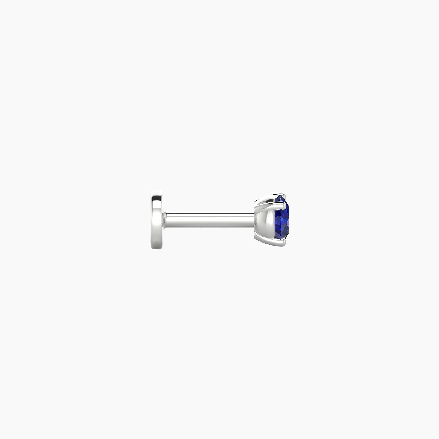 Nut | 18k White Gold 5 mm 3 mm Round Sapphire Nostril Piercing