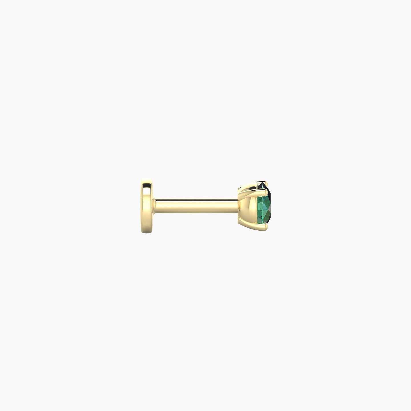 Nut | 18k Yellow Gold 5 mm 3 mm Round Emerald Nostril Piercing