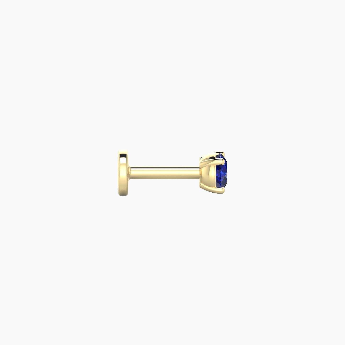 Nut | 18k Yellow Gold 5 mm 3 mm Round Sapphire Nostril Piercing