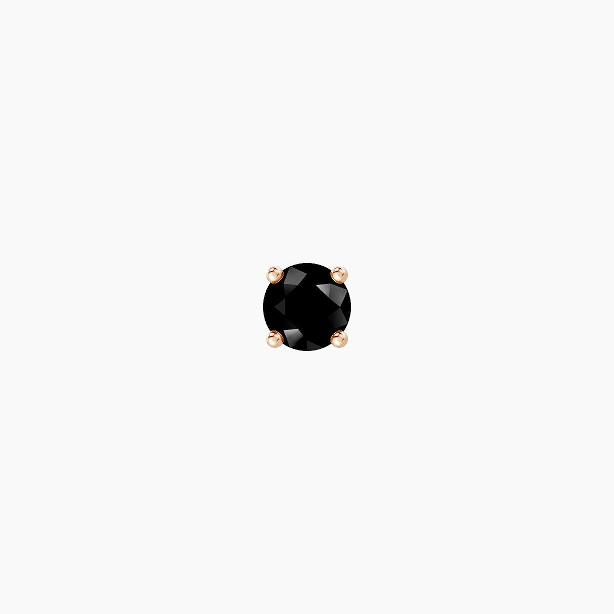 Nut | 18k Rose Gold 5 mm 3 mm Round Black Diamond Piercing