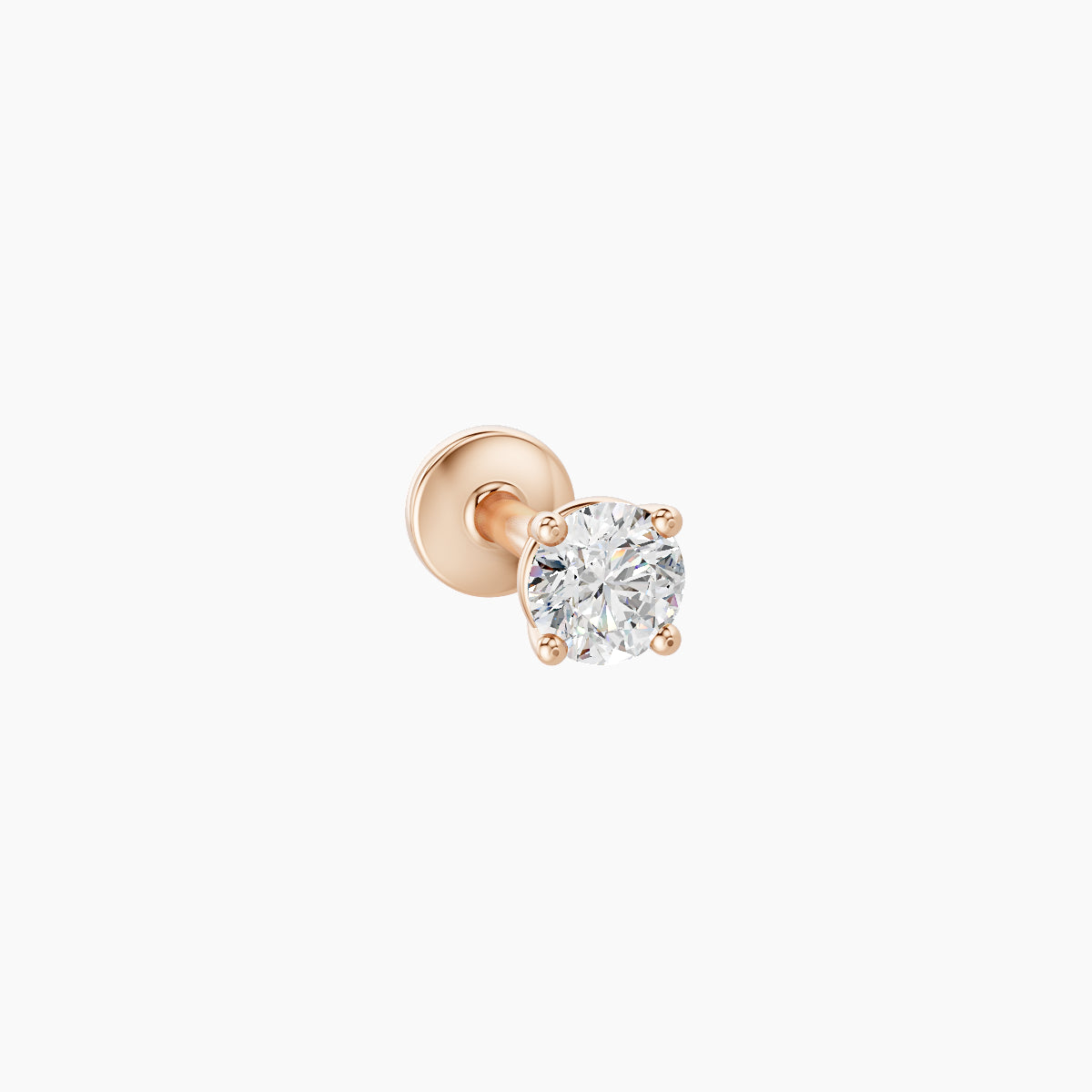 Nut | 18k Rose Gold 3 mm 5 mm Round Diamond Piercing
