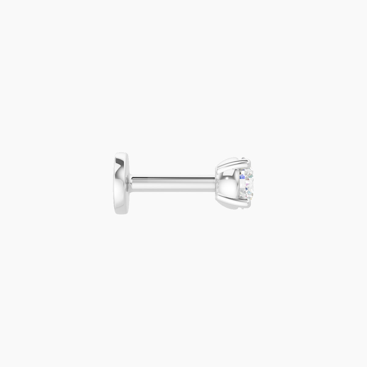 Nut | 18k White Gold 3 mm 5 mm Round Diamond Piercing