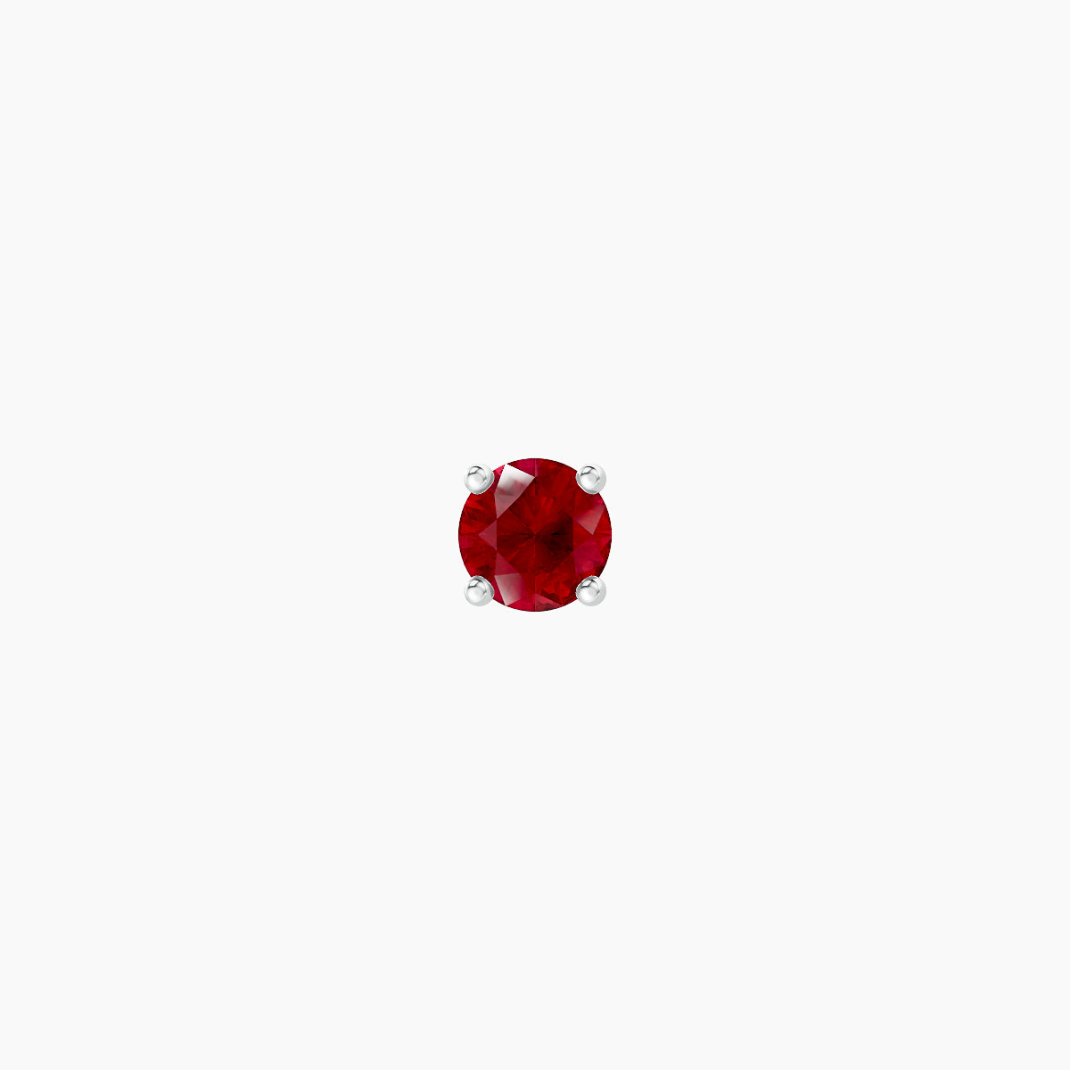 Nut | 18k White Gold 5 mm 3 mm Round Ruby Piercing