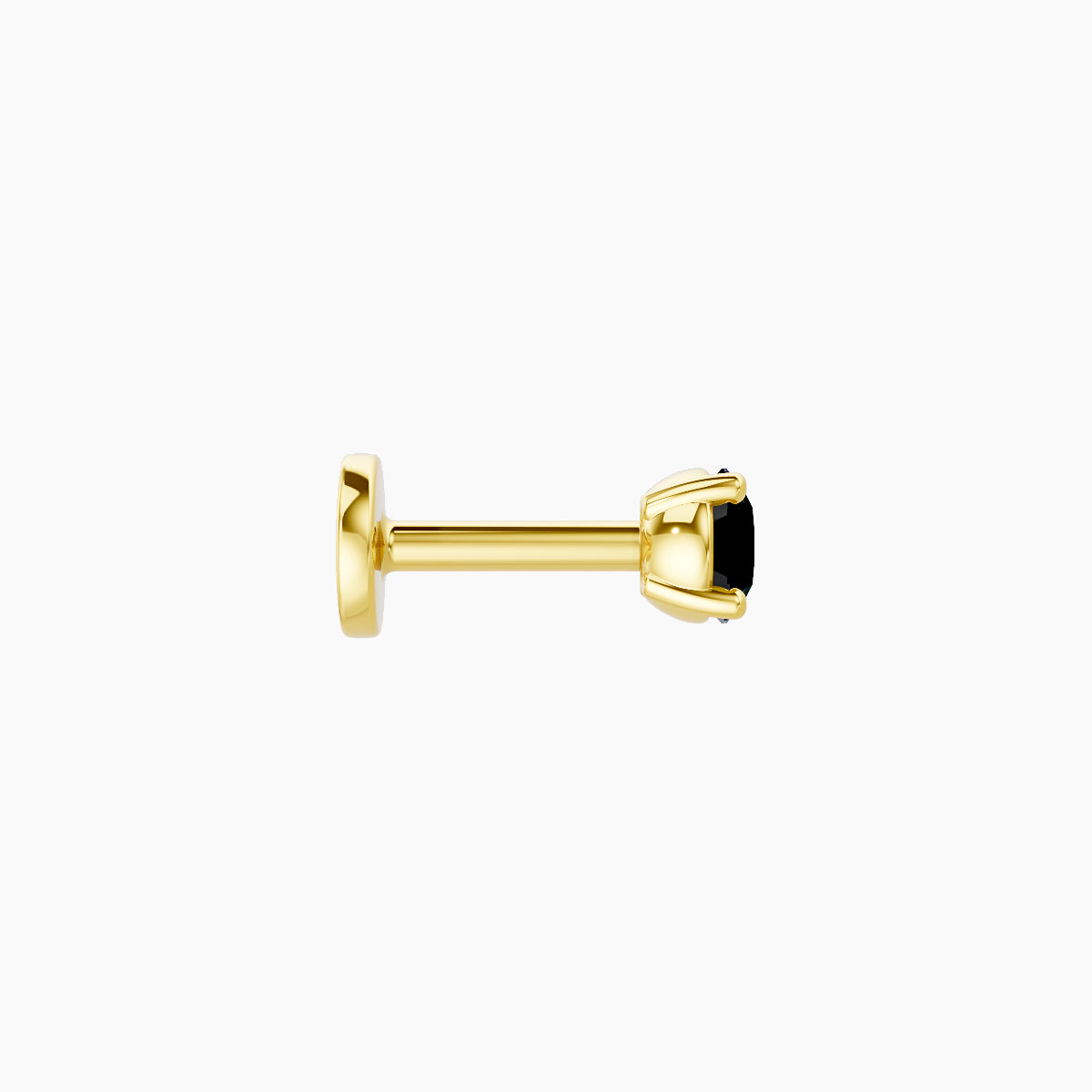 Nut | 18k Yellow Gold 5 mm 3 mm Round Black Diamond Piercing