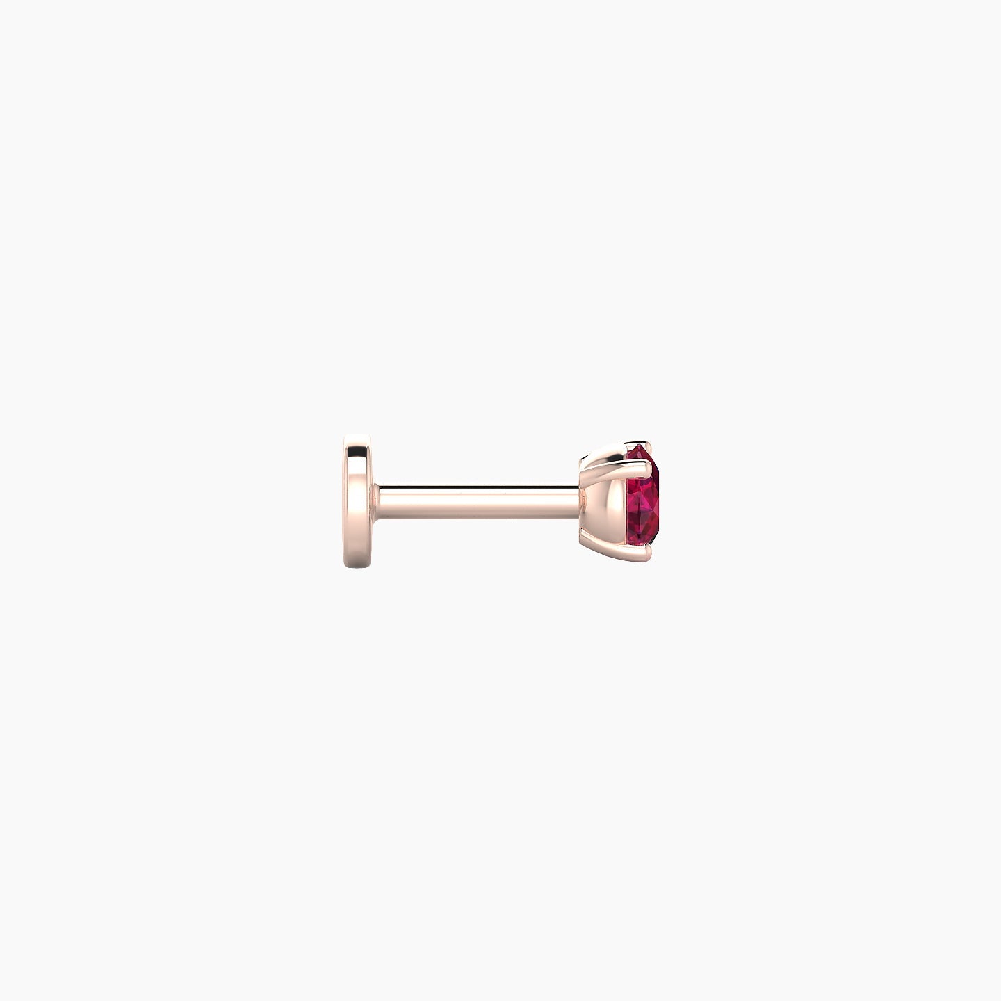 Nut | 18k Rose Gold 5 mm 3 mm Round Ruby Piercing