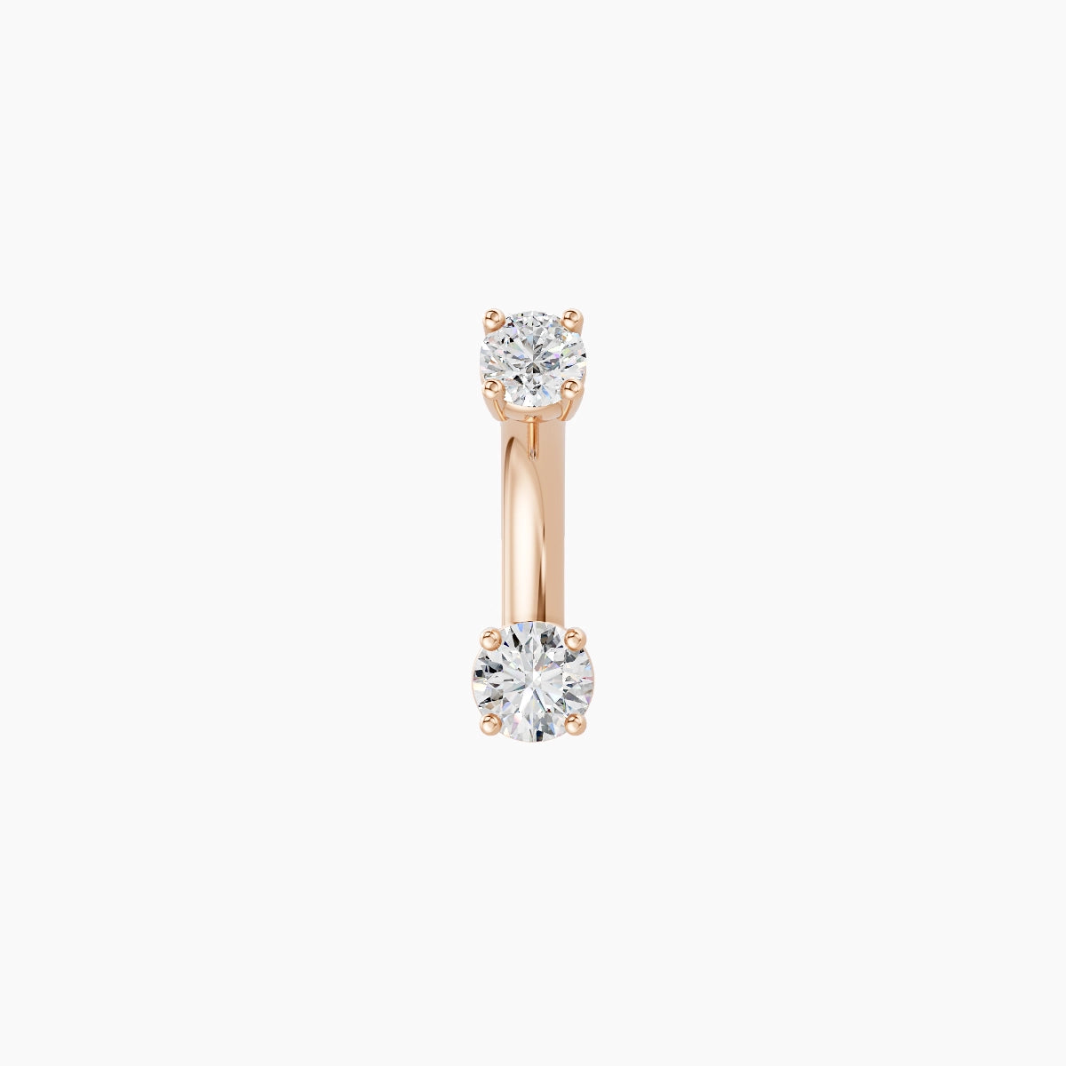 Nut | 18k Rose Gold 3 mm 6 mm Round Diamond Belly Piercing