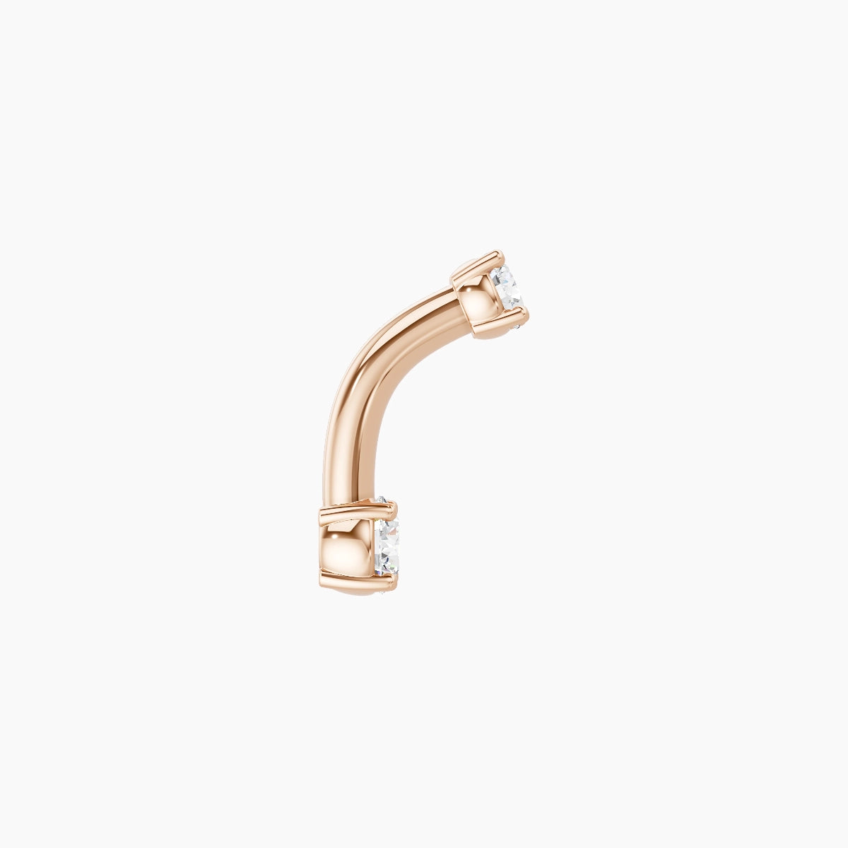Nut | 18k Rose Gold 3 mm 6 mm Round Diamond Belly Piercing