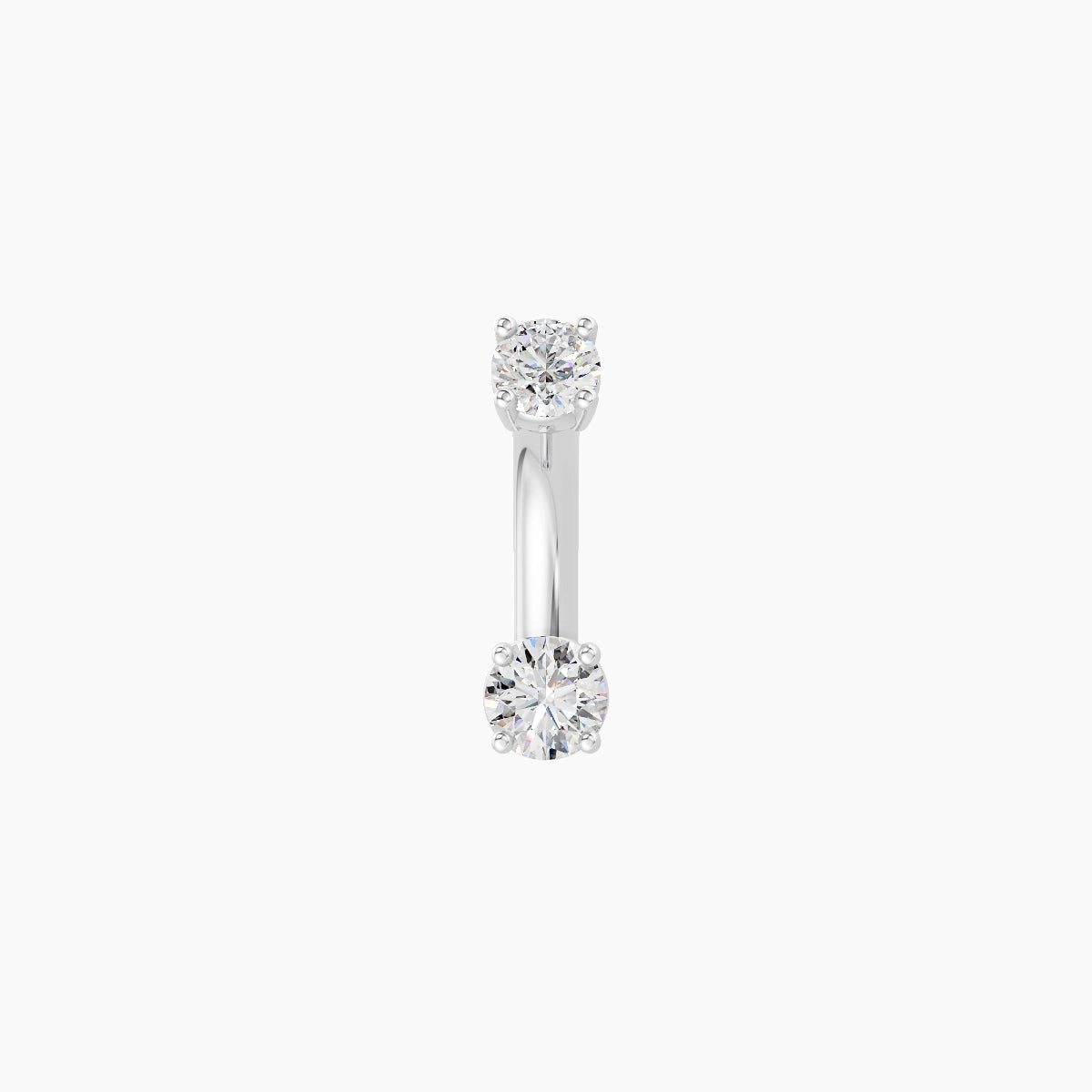 Nut | 18k White Gold 3 mm 6 mm Round Diamond Belly Piercing