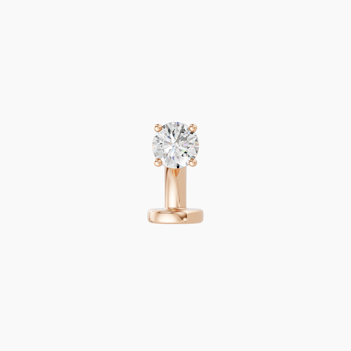 Nut | 18k Rose Gold 3 mm 6 mm Round Diamond Floating Navel Piercing