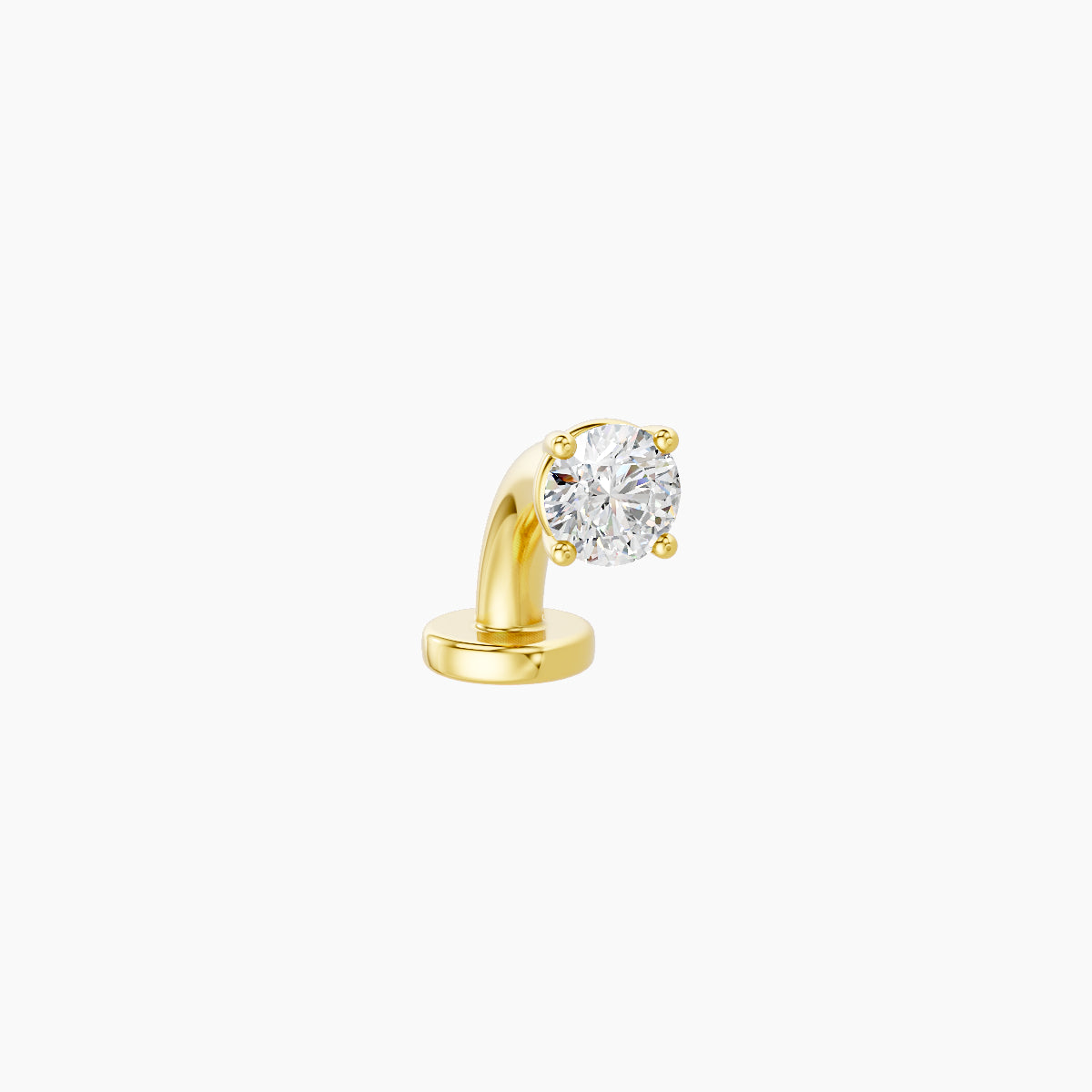Nut | 18k Yellow Gold 3 mm 6 mm Round Diamond Floating Navel Piercing