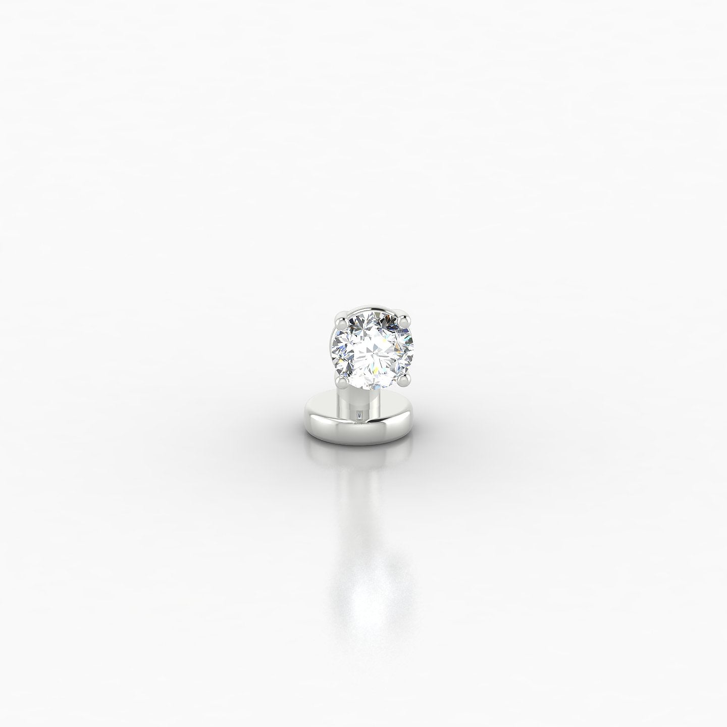 Nut | 18k White Gold 6 mm 3 mm Round Diamond Floating Navel Piercing