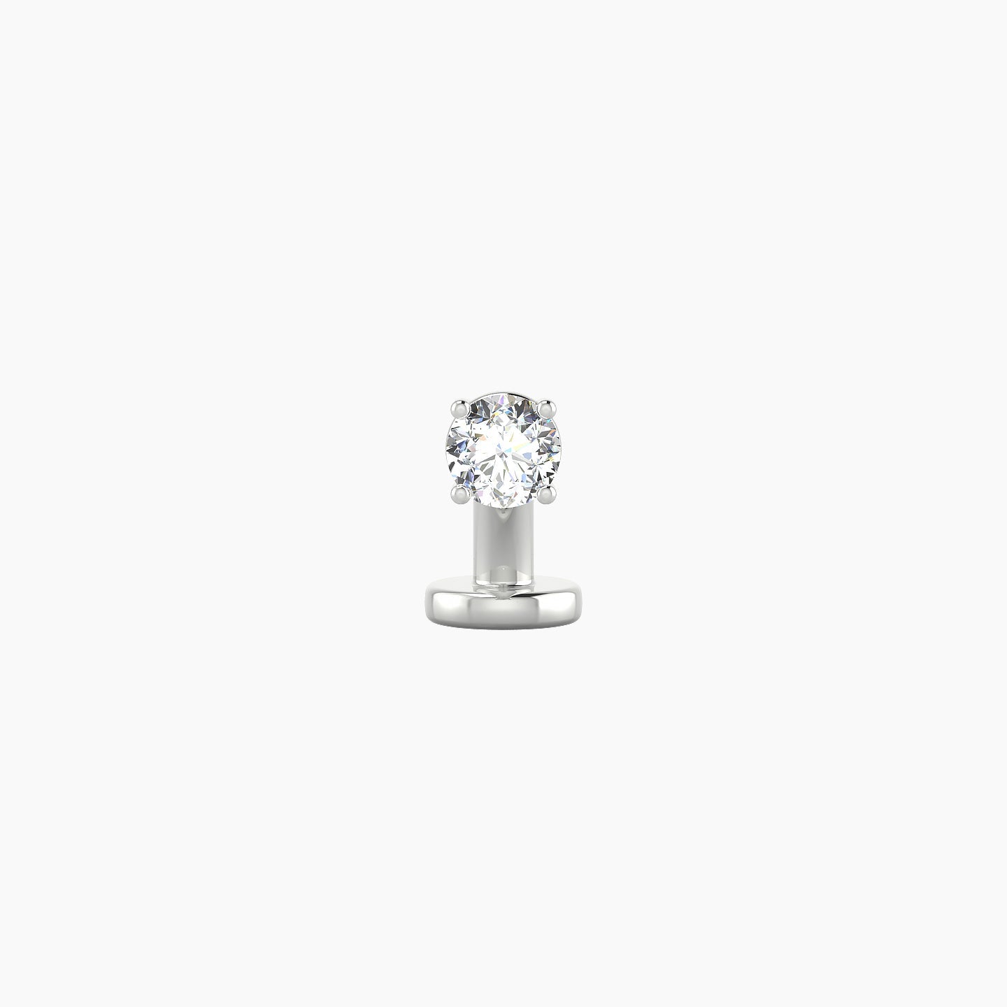 Nut | 18k White Gold 3 mm 6 mm Round Diamond Floating Navel Piercing