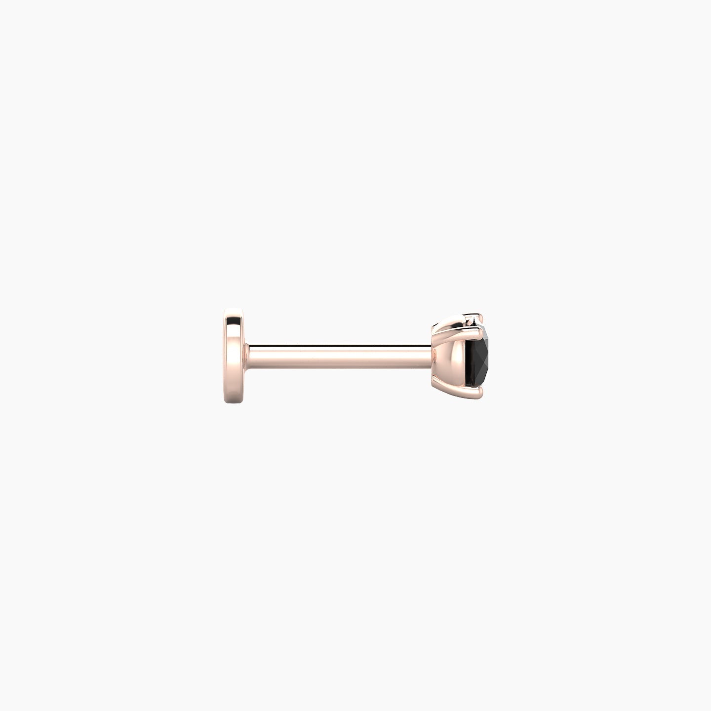 Nut | 18k Rose Gold 6.5 mm 3 mm Round Black Diamond Nostril Piercing