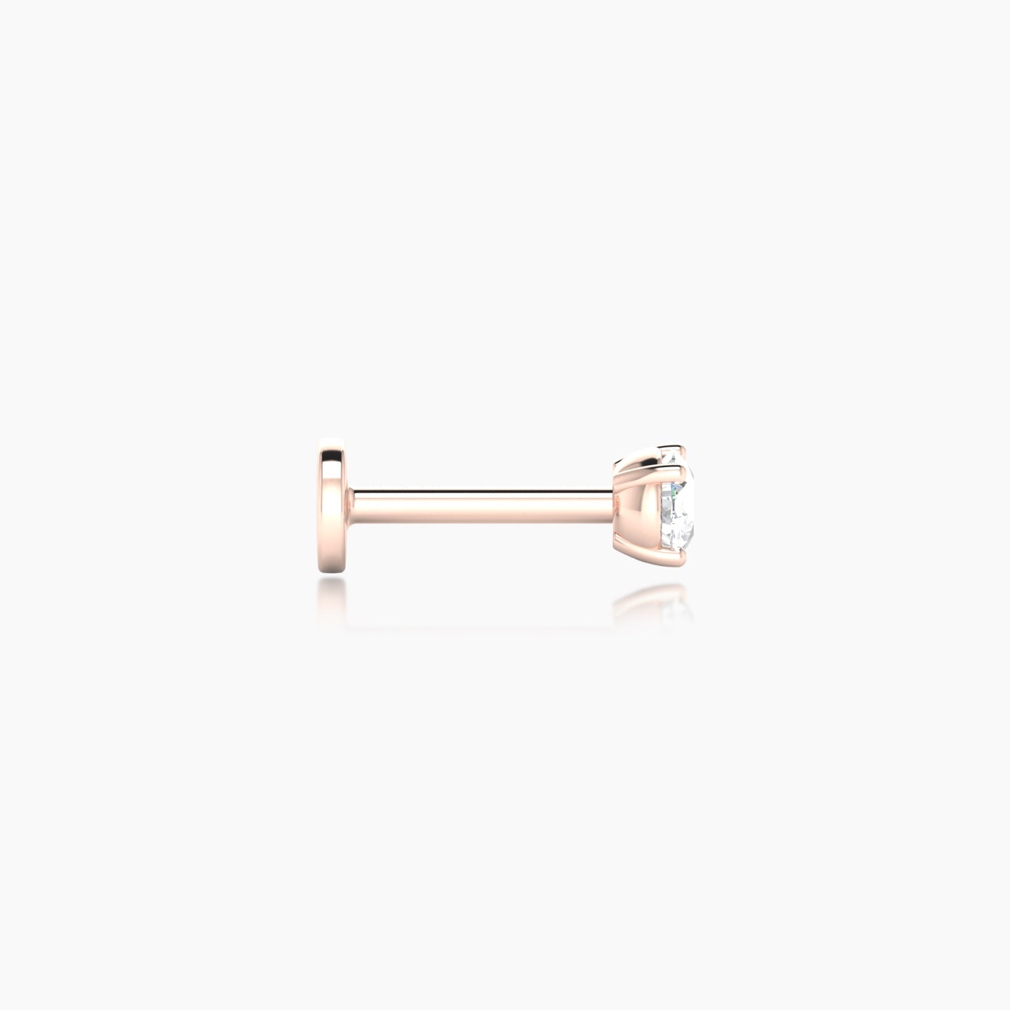 Nut | 18k Rose Gold 3 mm 6.5 mm Round Diamond Nostril Piercing