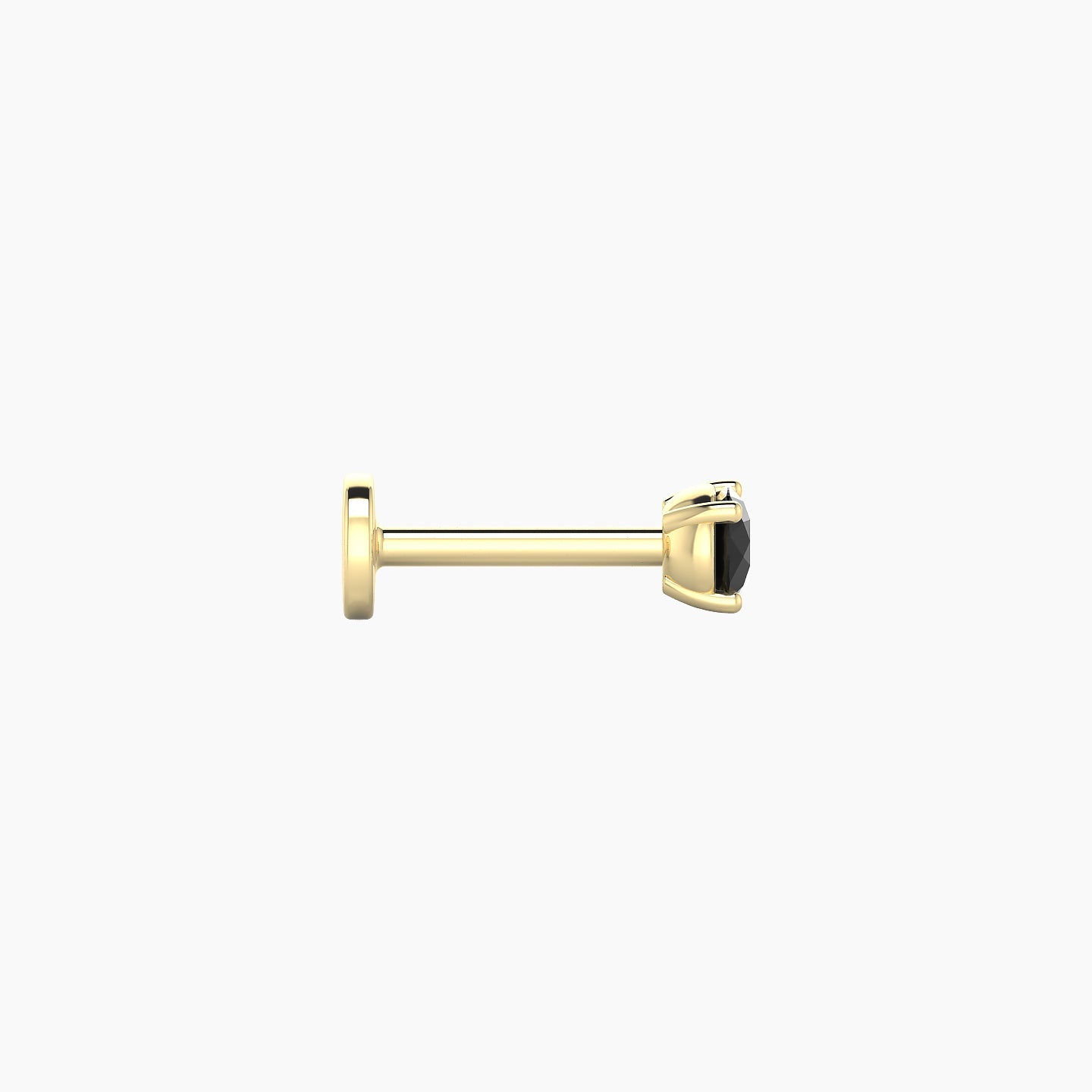 Nut | 18k Yellow Gold 6.5 mm 3 mm Round Black Diamond Nostril Piercing