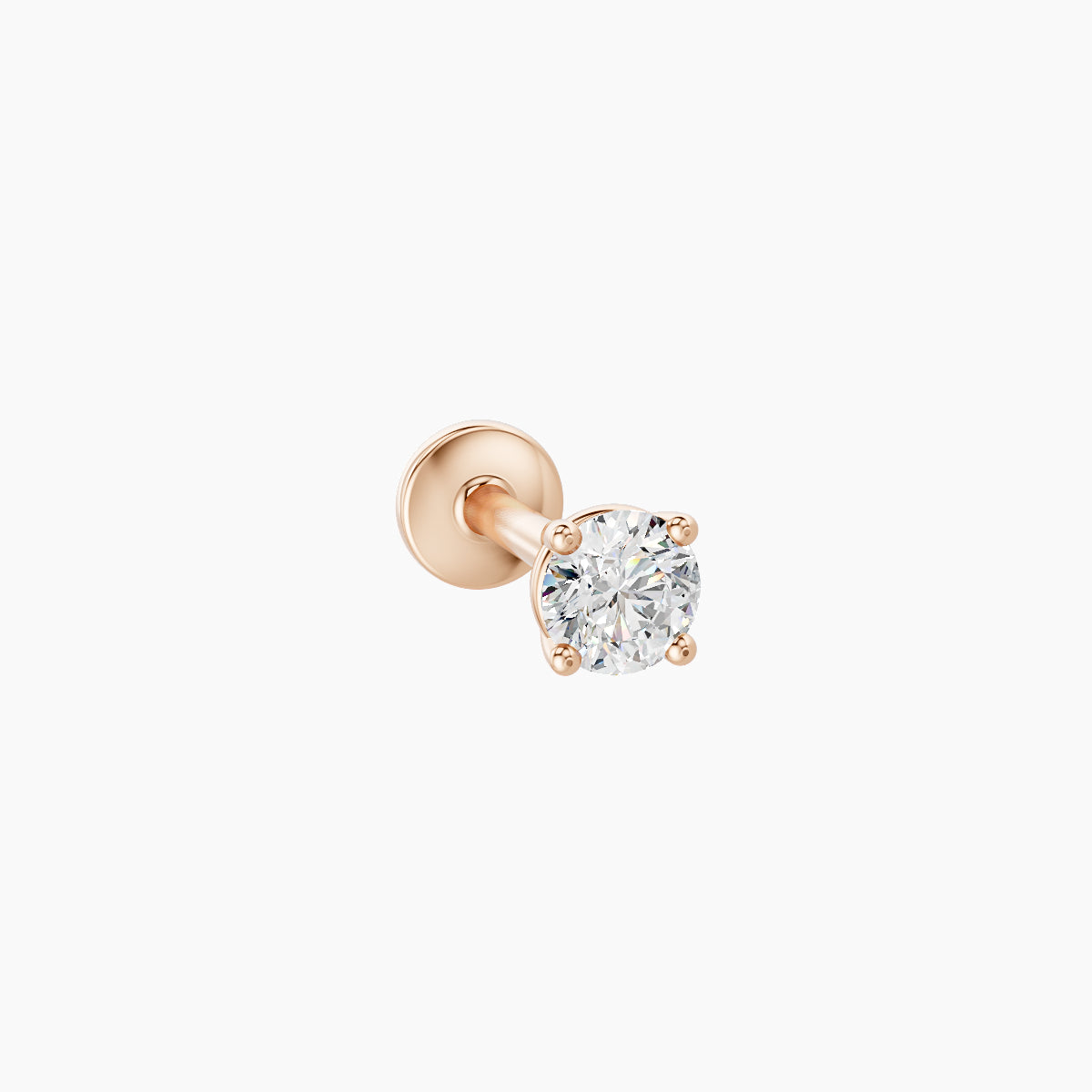 Nut | 18k Rose Gold 3 mm 6.5 mm Round Diamond Piercing