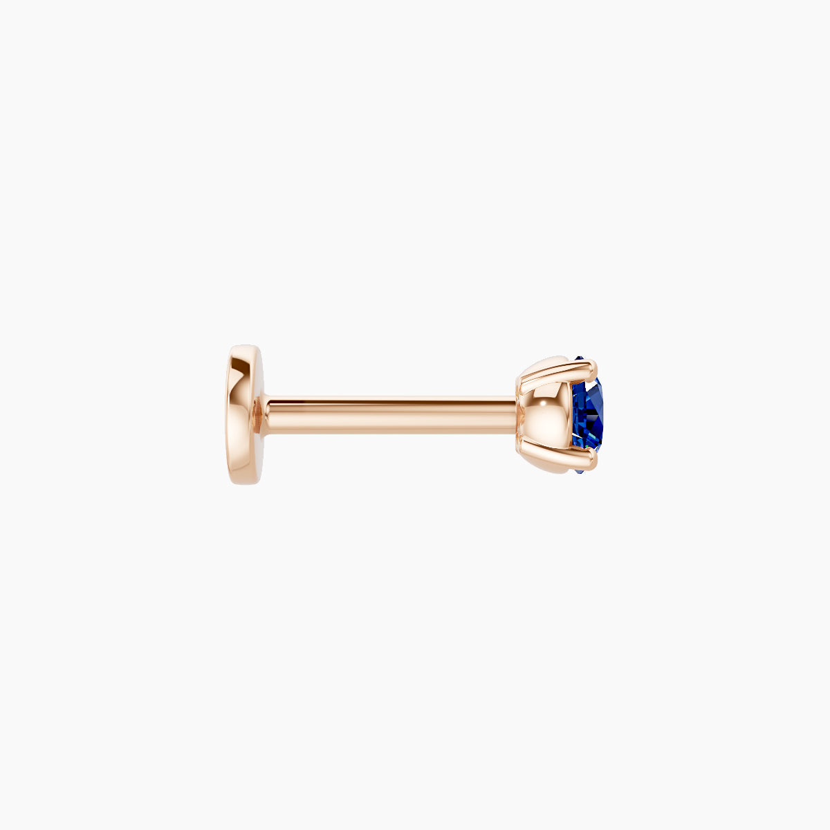 Nut | 18k Rose Gold 6.5 mm 3 mm Round Sapphire Piercing