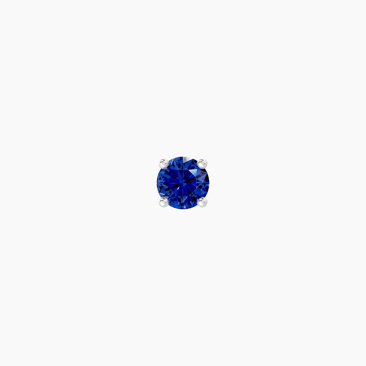 Nut | 18k White Gold 6.5 mm 3 mm Round Sapphire Piercing