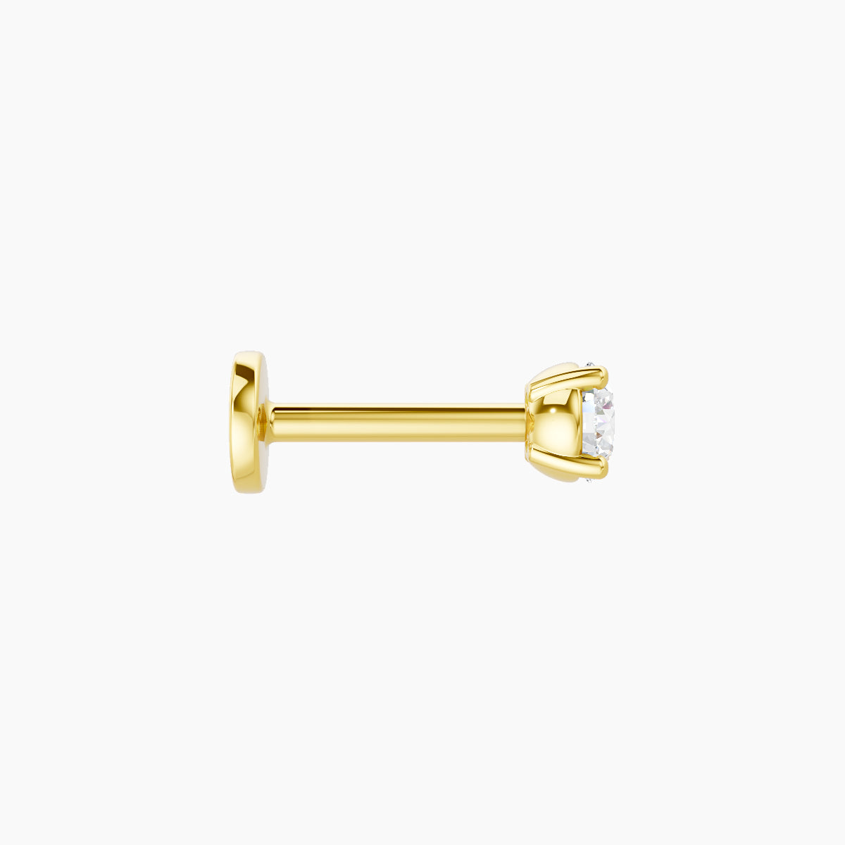 Nut | 18k Yellow Gold 3 mm 6.5 mm Round Diamond Piercing