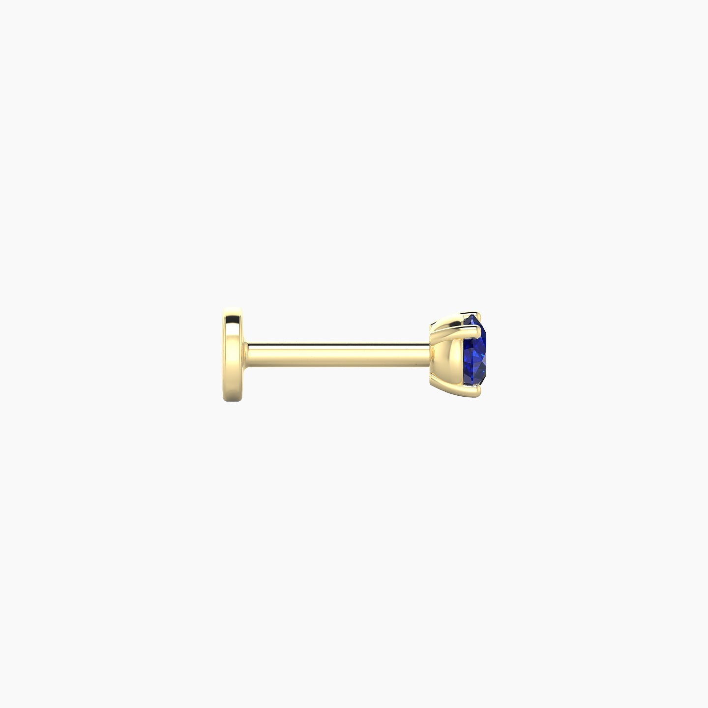 Nut | 18k Yellow Gold 6.5 mm 3 mm Round Sapphire Piercing