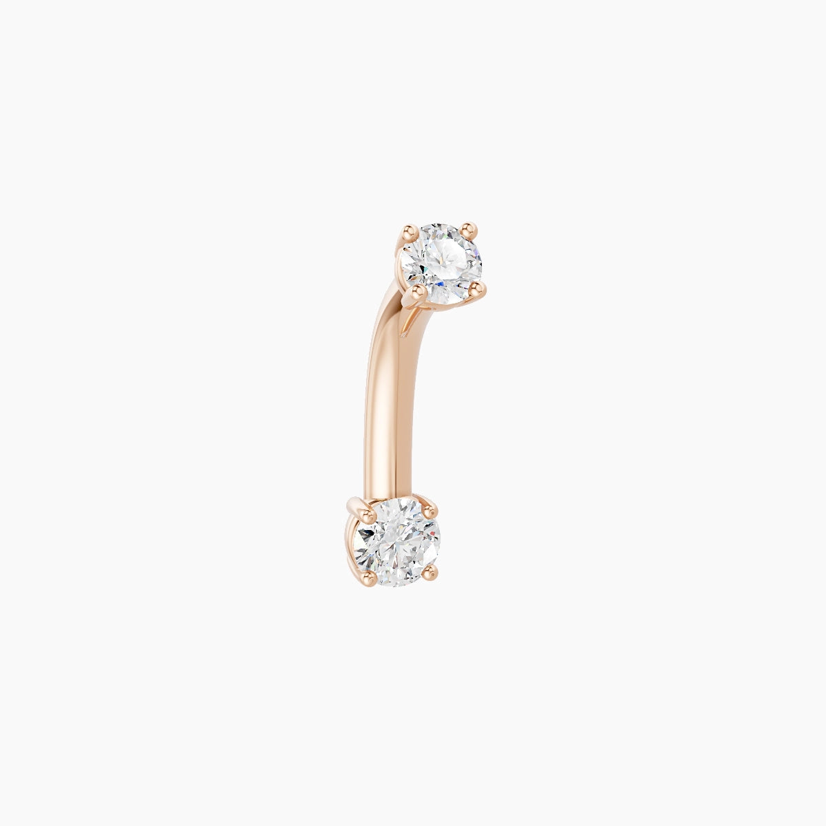 Nut | 18k Rose Gold 3 mm 8 mm Round Diamond Belly Piercing