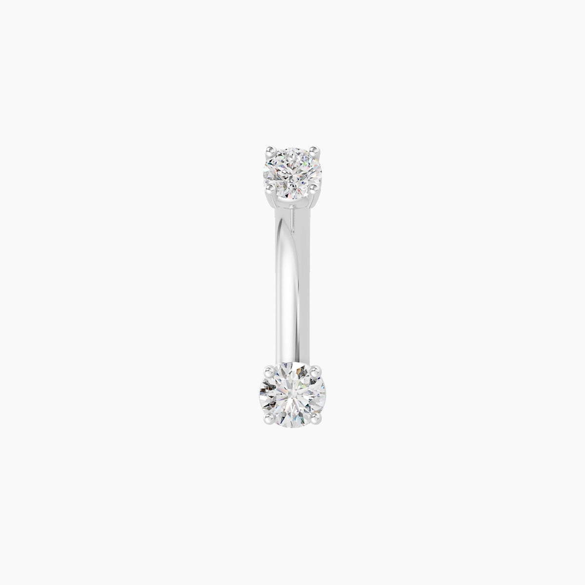 Nut | 18k White Gold 3 mm 8 mm Round Diamond Belly Piercing