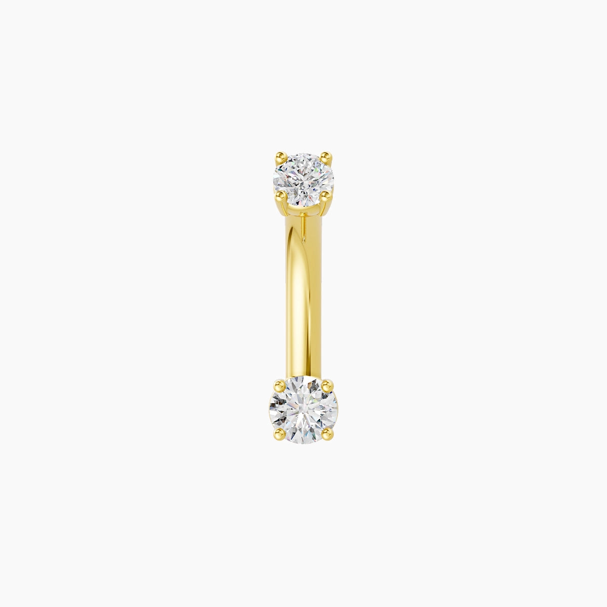 Nut | 18k Yellow Gold 3 mm 8 mm Round Diamond Belly Piercing