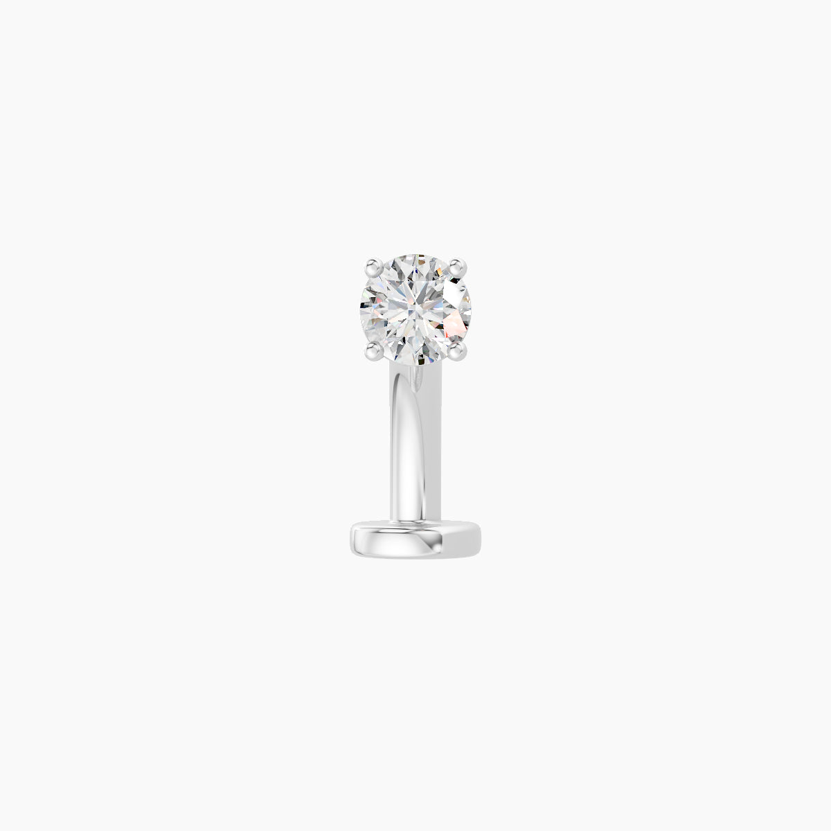 Nut | 18k White Gold 3 mm 8 mm Round Diamond Floating Navel Piercing