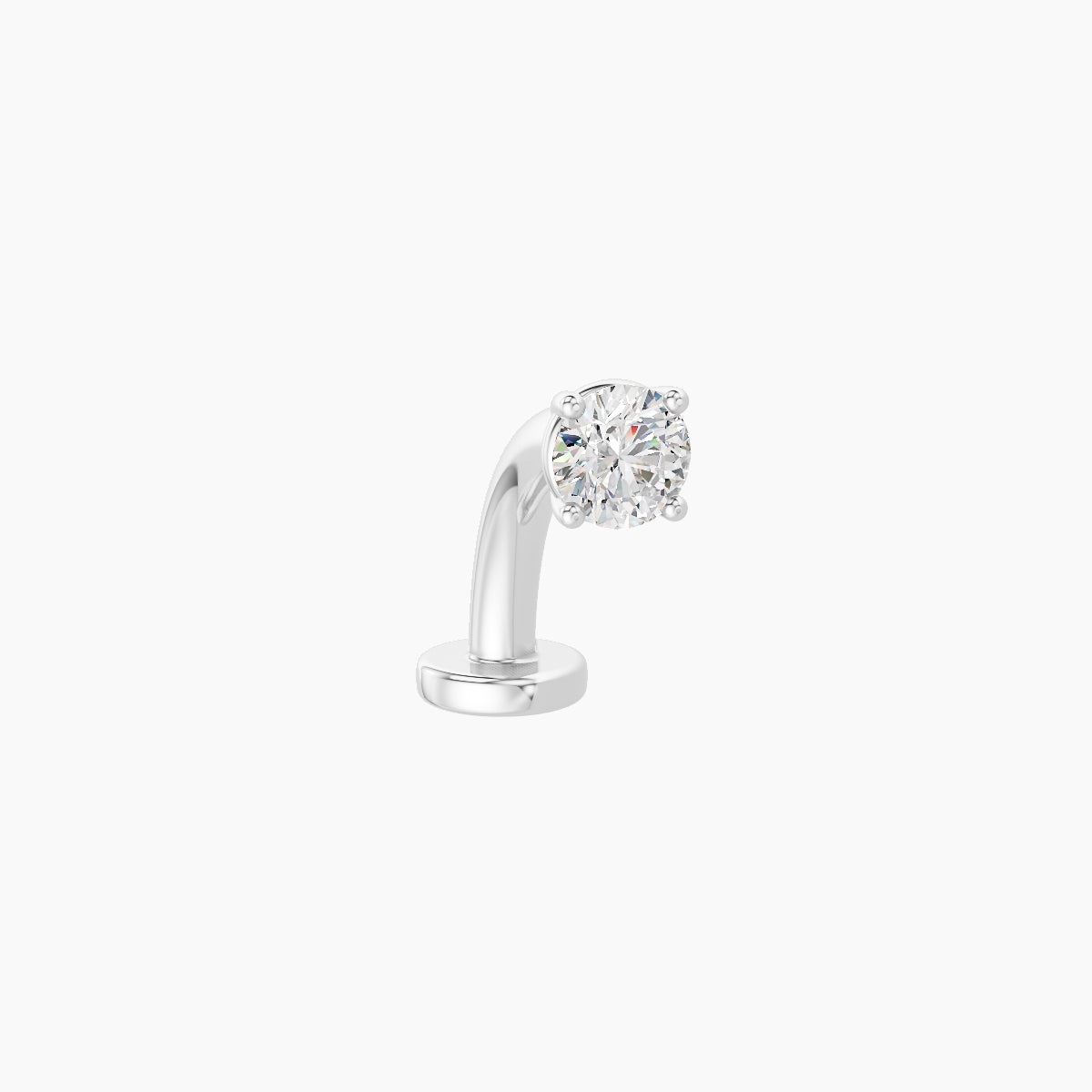 Nut | 18k White Gold 3 mm 8 mm Round Diamond Floating Navel Piercing