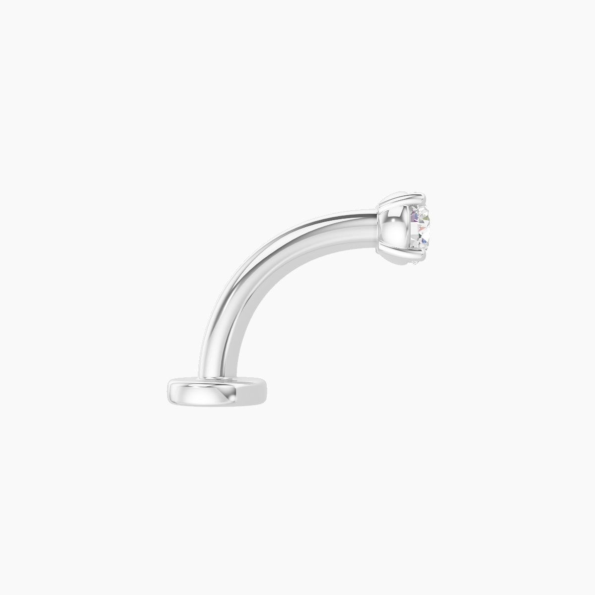 Nut | 18k White Gold 3 mm 8 mm Round Diamond Floating Navel Piercing
