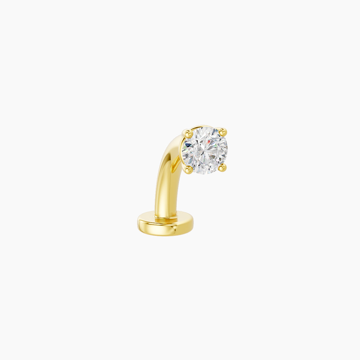 Nut | 18k Yellow Gold 3 mm 8 mm Round Diamond Floating Navel Piercing