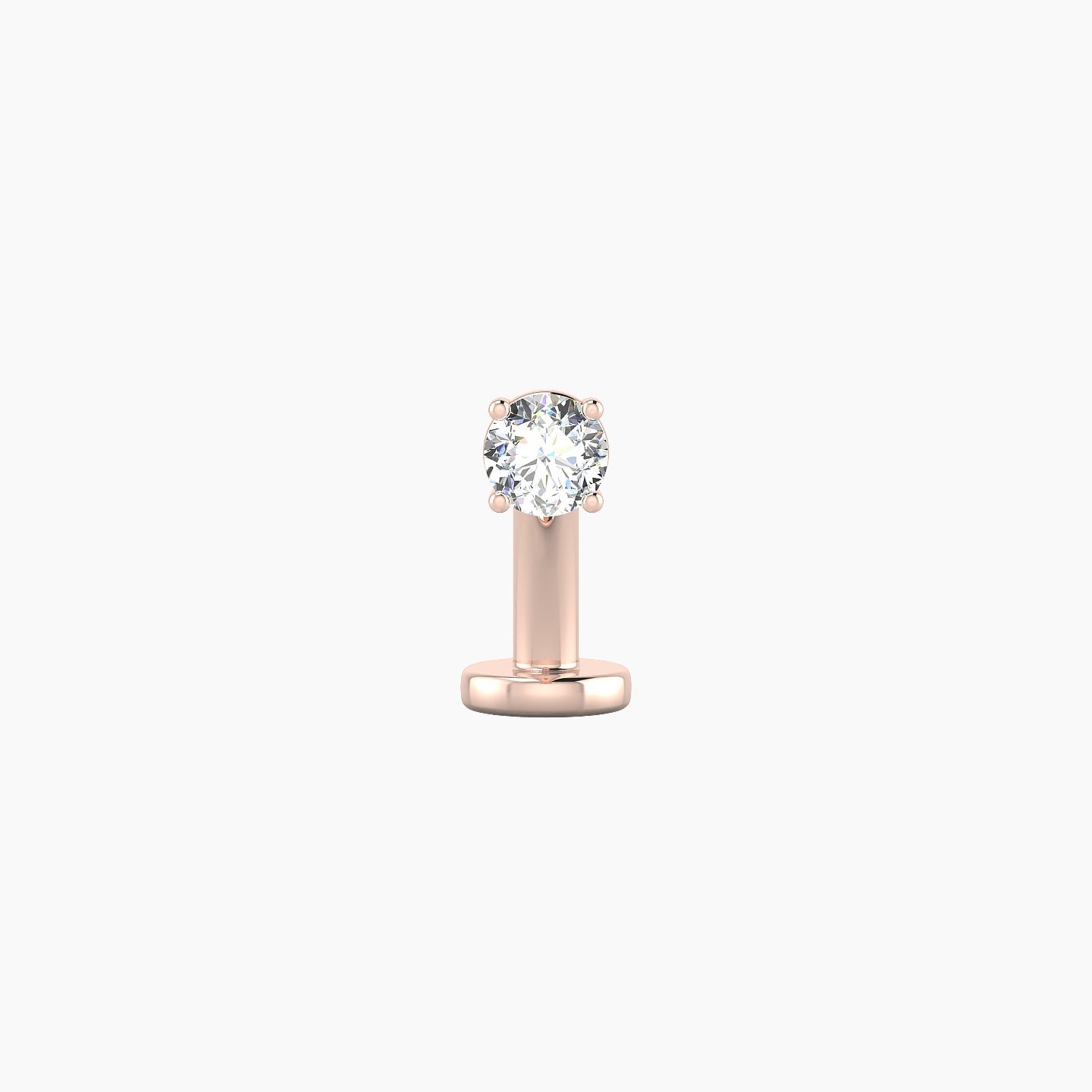 Nut | 18k Rose Gold 3 mm 8 mm Round Diamond Floating Navel Piercing