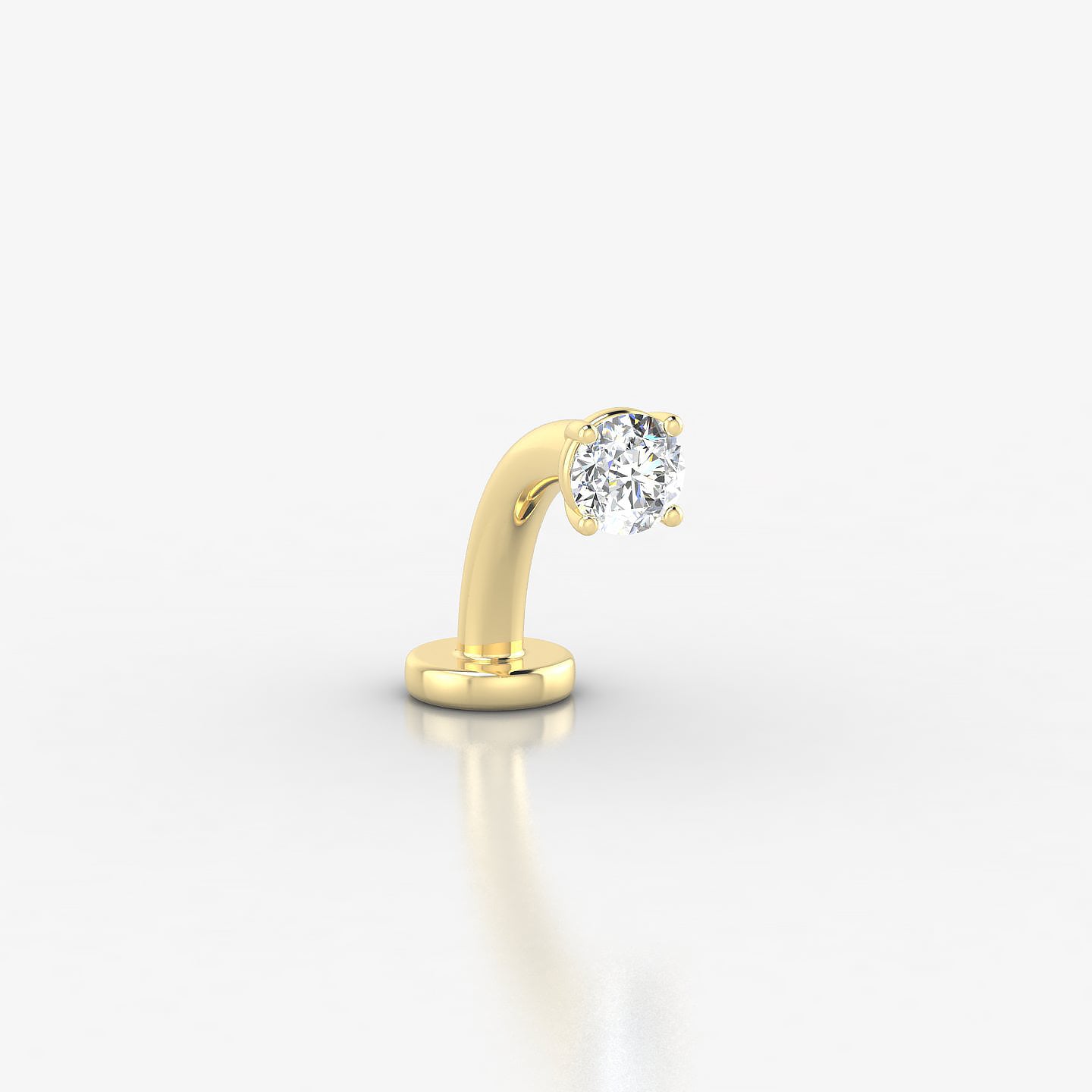 Nut | 18k Yellow Gold 3 mm 8 mm Round Diamond Floating Navel Piercing