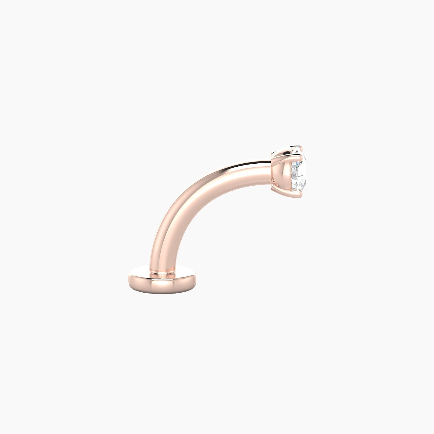 Nut | 18k Rose Gold 3 mm 8 mm Round Diamond Floating Navel Piercing