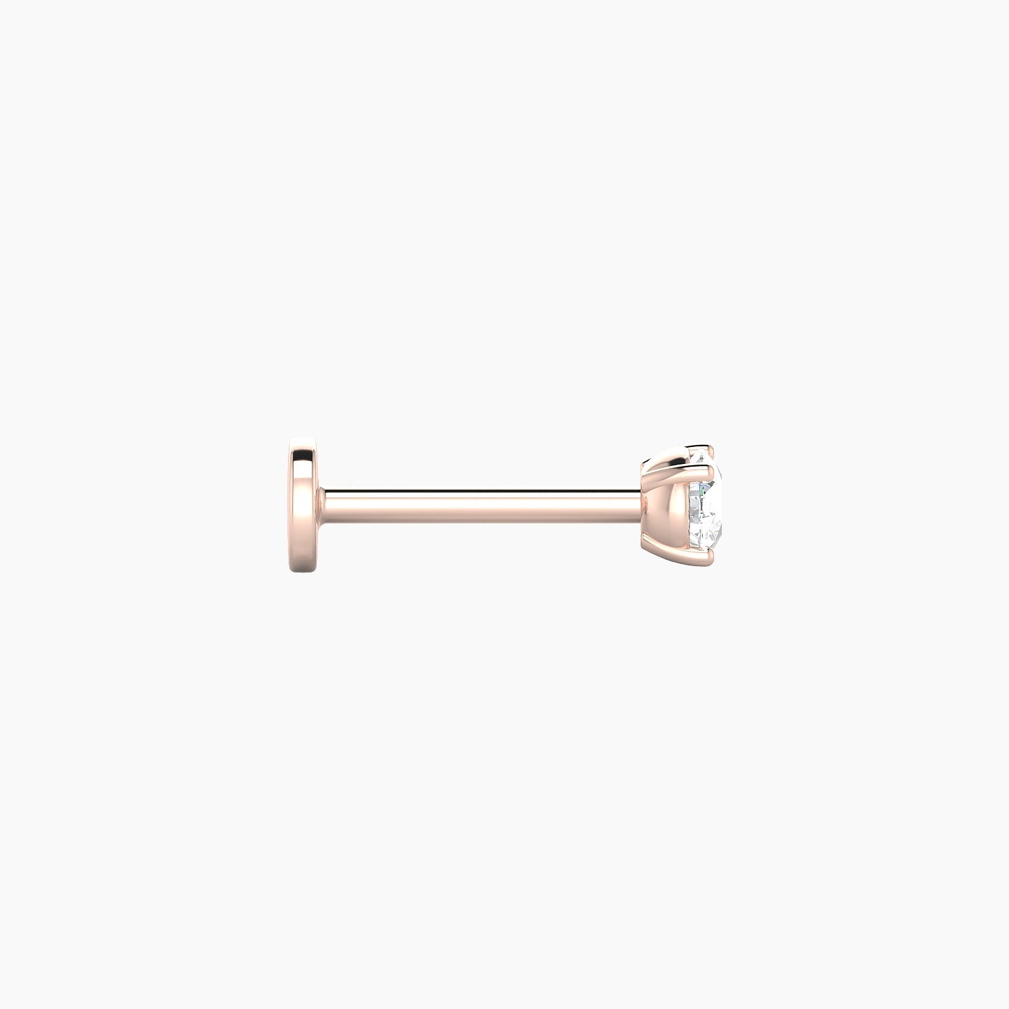 Nut | 18k Rose Gold 3 mm 8 mm Round Diamond Nostril Piercing