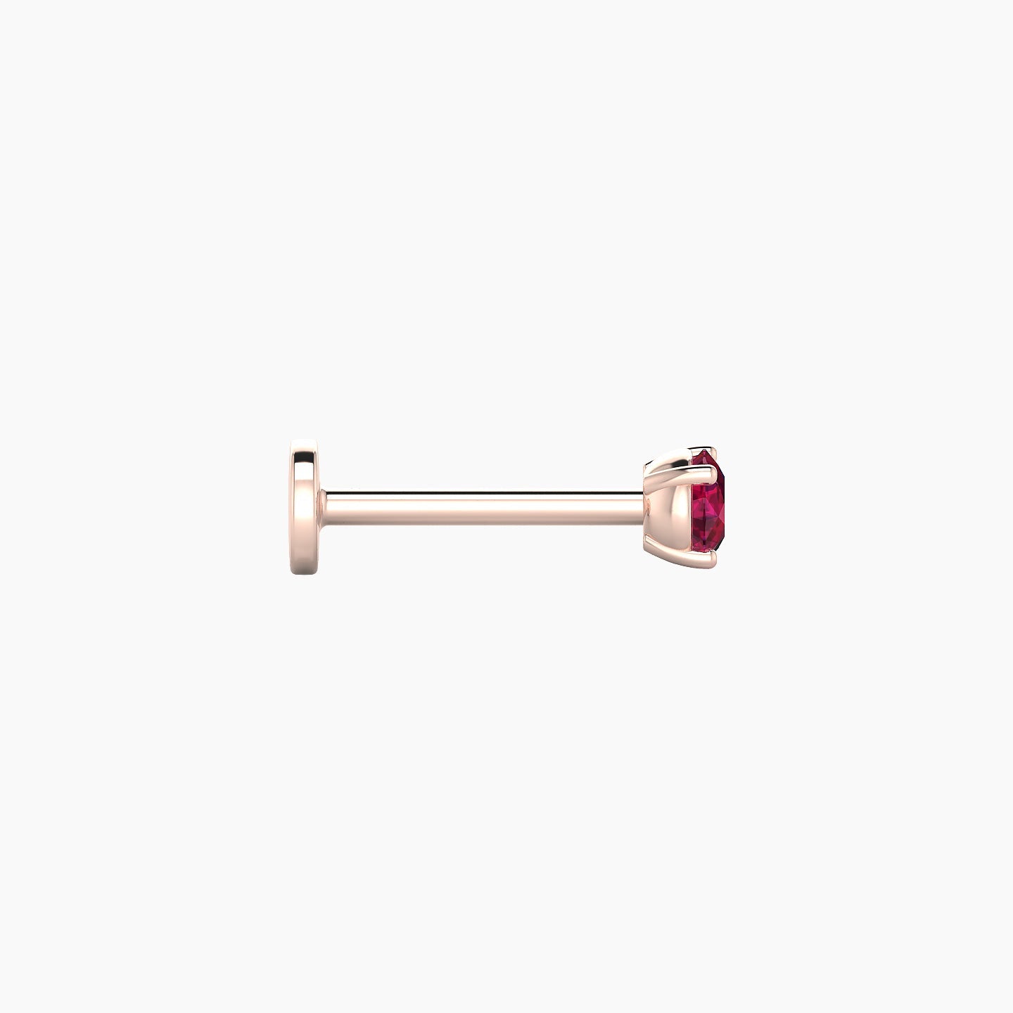 Nut | 18k Rose Gold 8 mm 3 mm Round Ruby Nostril Piercing