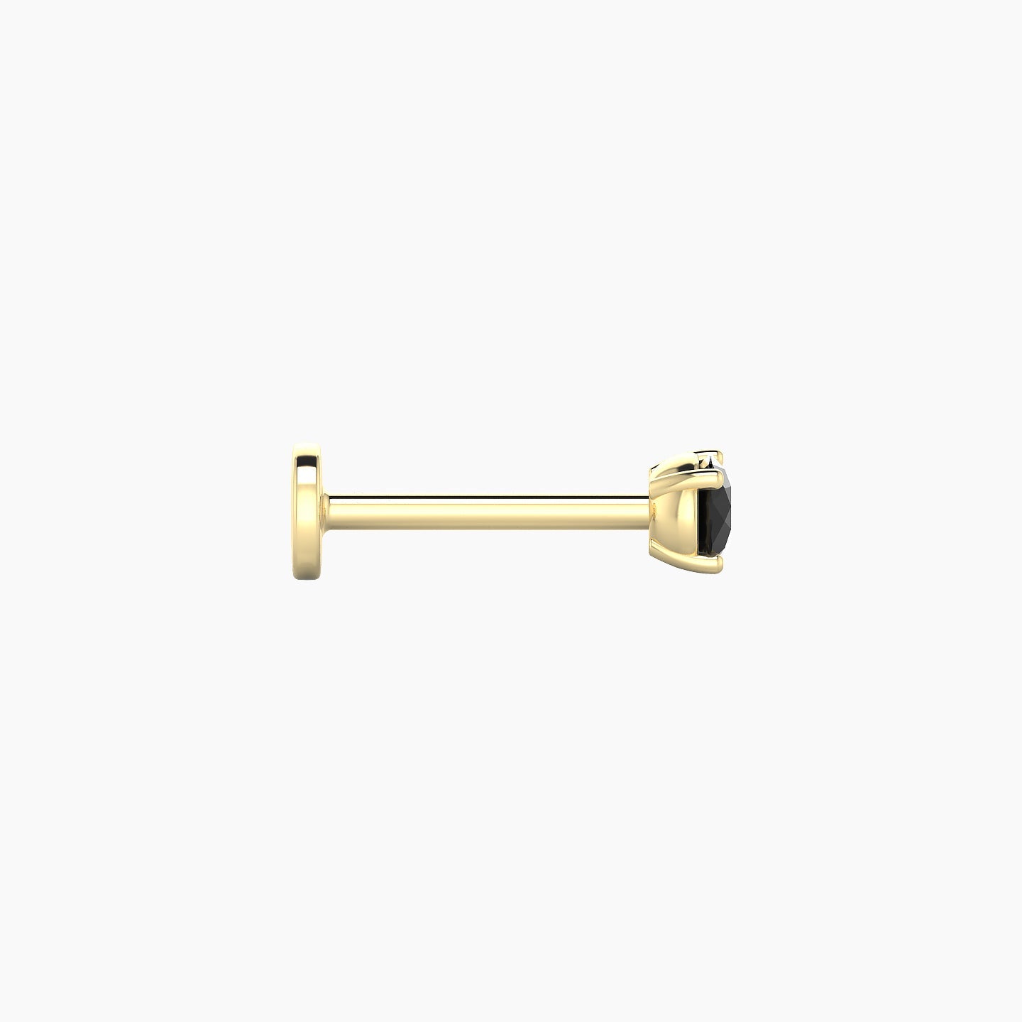 Nut | 18k Yellow Gold 8 mm 3 mm Round Black Diamond Nostril Piercing