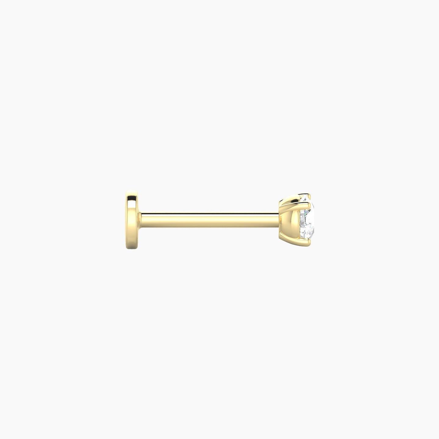 Nut | 18k Yellow Gold 3 mm 8 mm Round Diamond Nostril Piercing