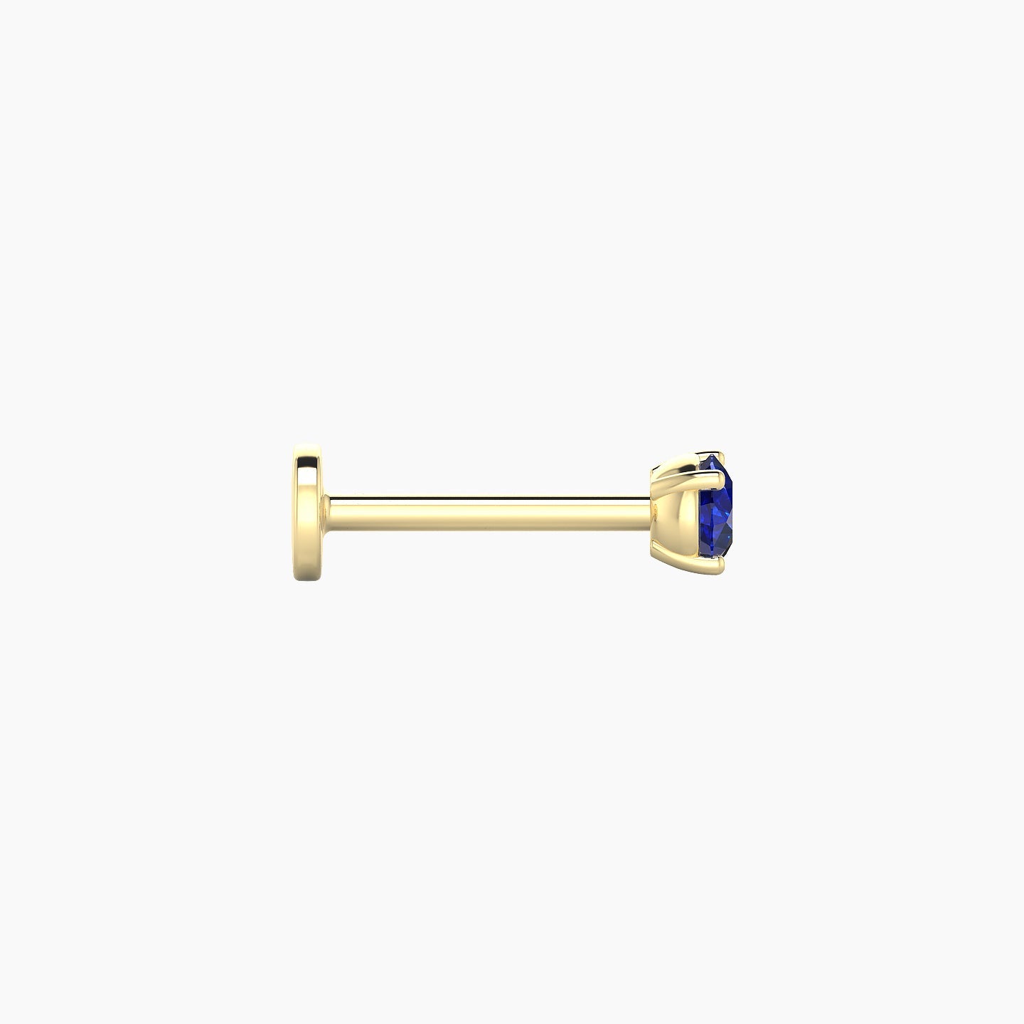 Nut | 18k Yellow Gold 8 mm 3 mm Round Sapphire Nostril Piercing