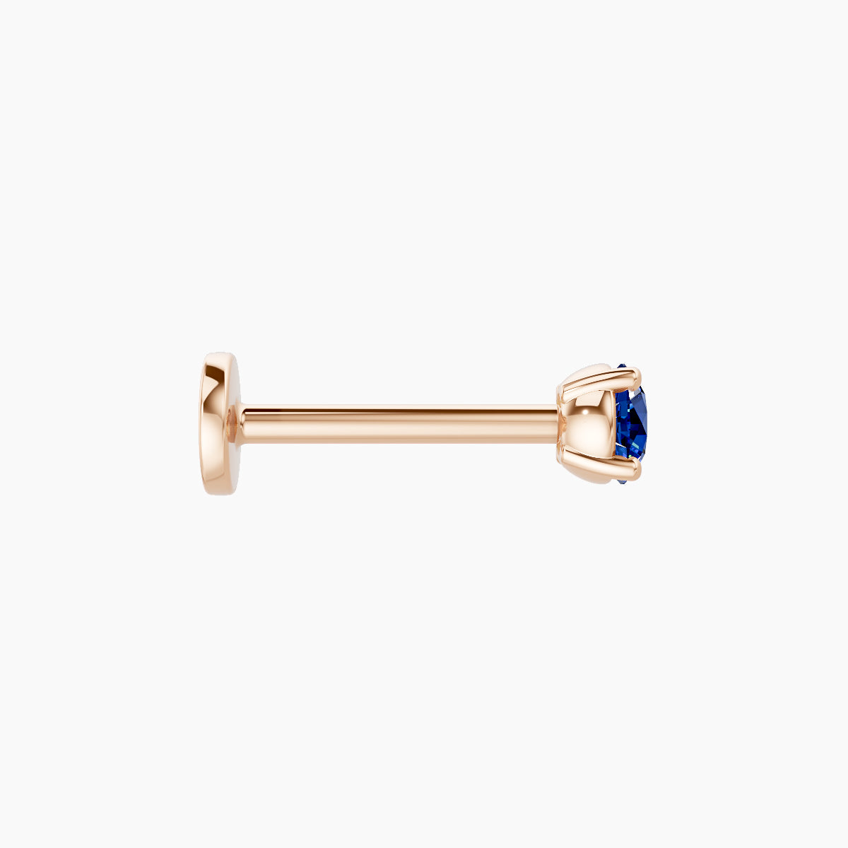 Nut | 18k Rose Gold 8 mm 3 mm Round Sapphire Piercing