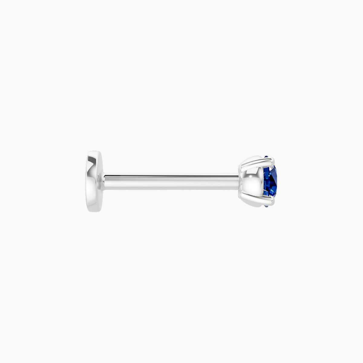 Nut | 18k White Gold 8 mm 3 mm Round Sapphire Piercing