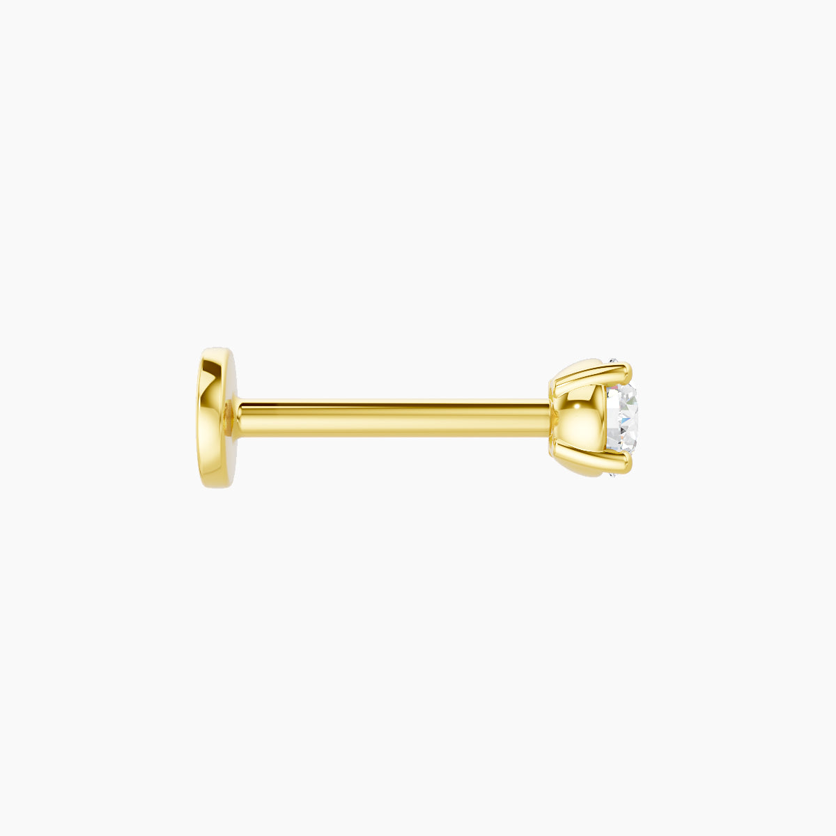 Nut | 18k Yellow Gold 3 mm 8 mm Round Diamond Piercing